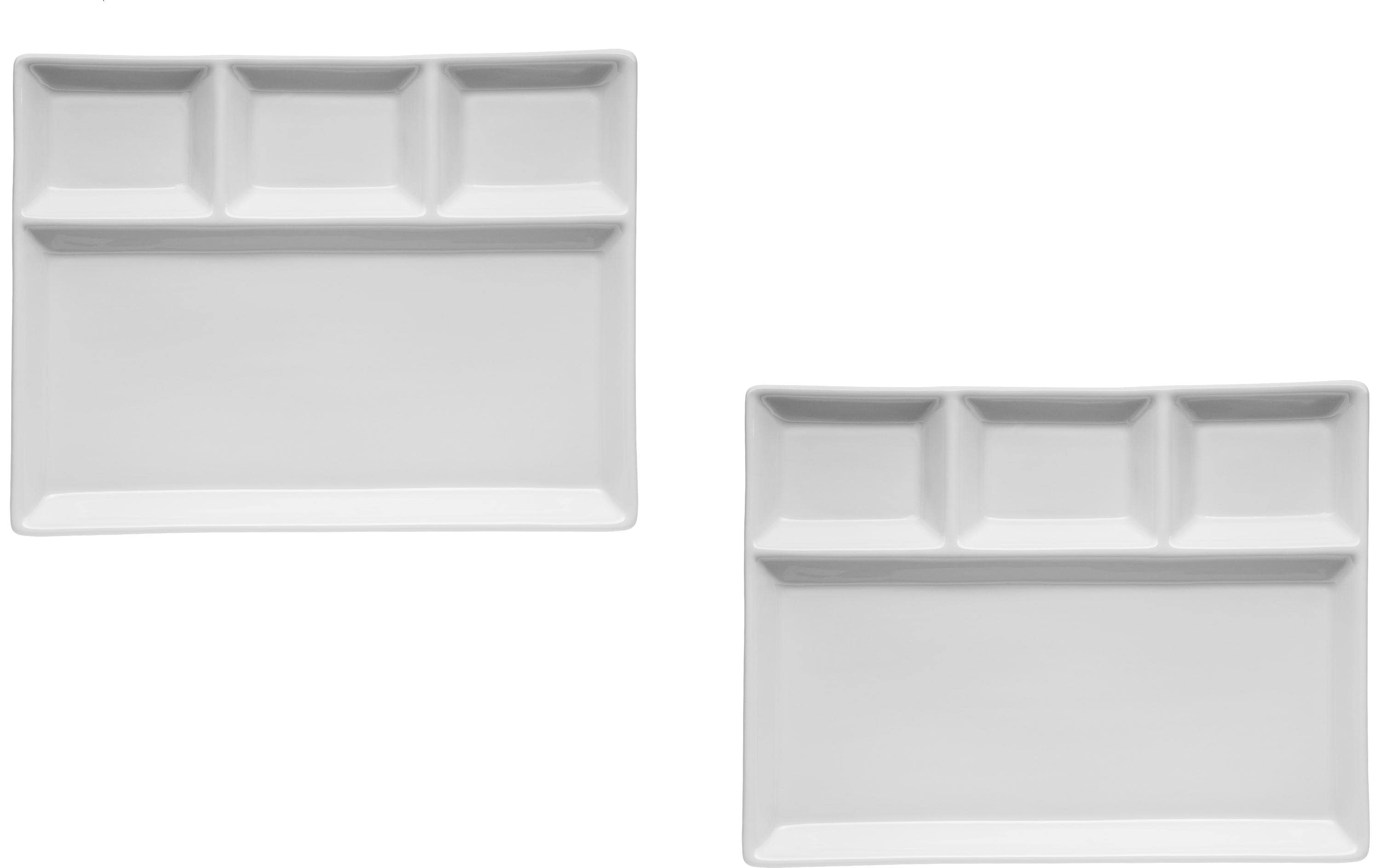 Mäser Fondue-Teller eckig 2 Stück, Weiss