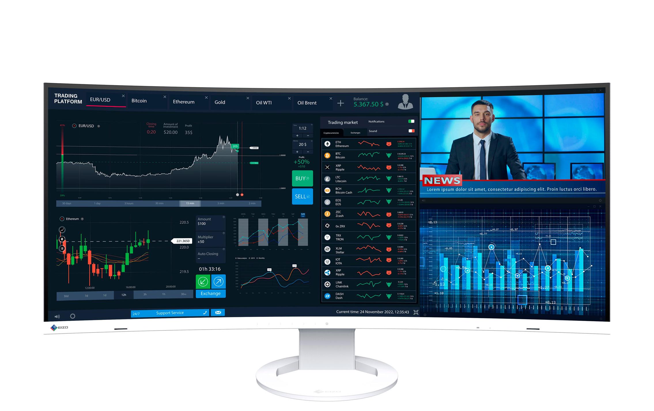 EIZO Monitor EV3895 Swiss Edition Weiss