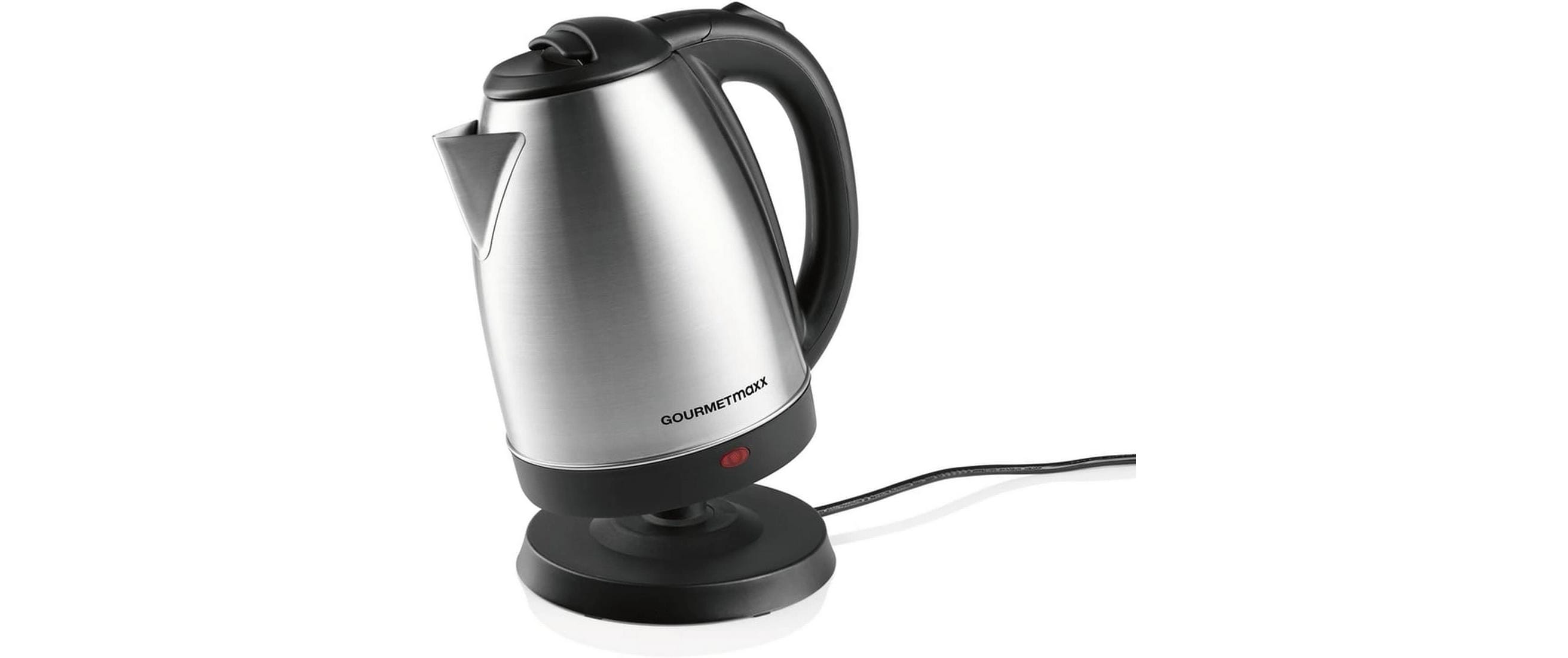 GOURMETmaxx Wasserkocher 1.8 l, Schwarz/Silber