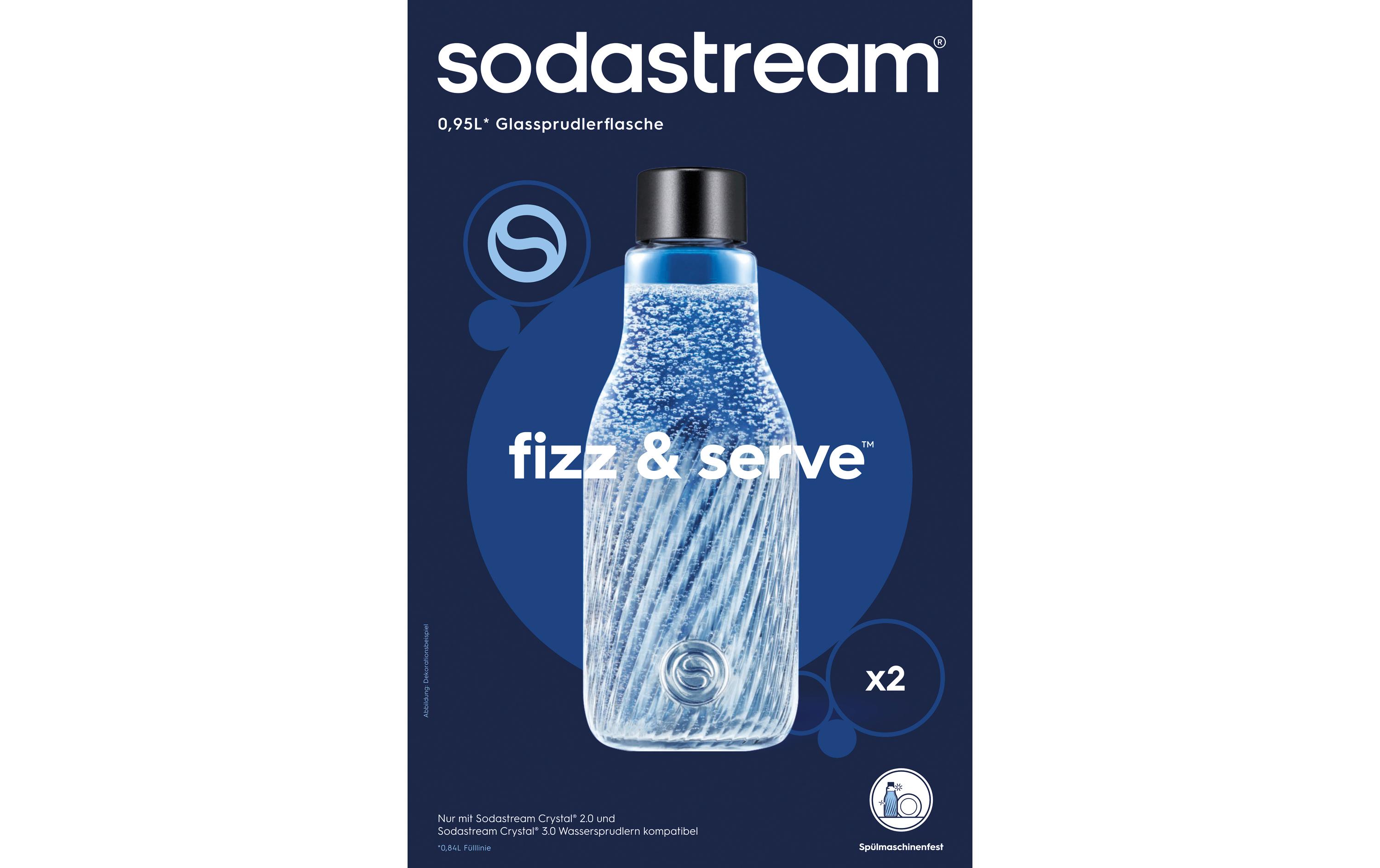 Sodastream CRYSTAL Riffled Glasflasche 0.95 l 2er-Pack