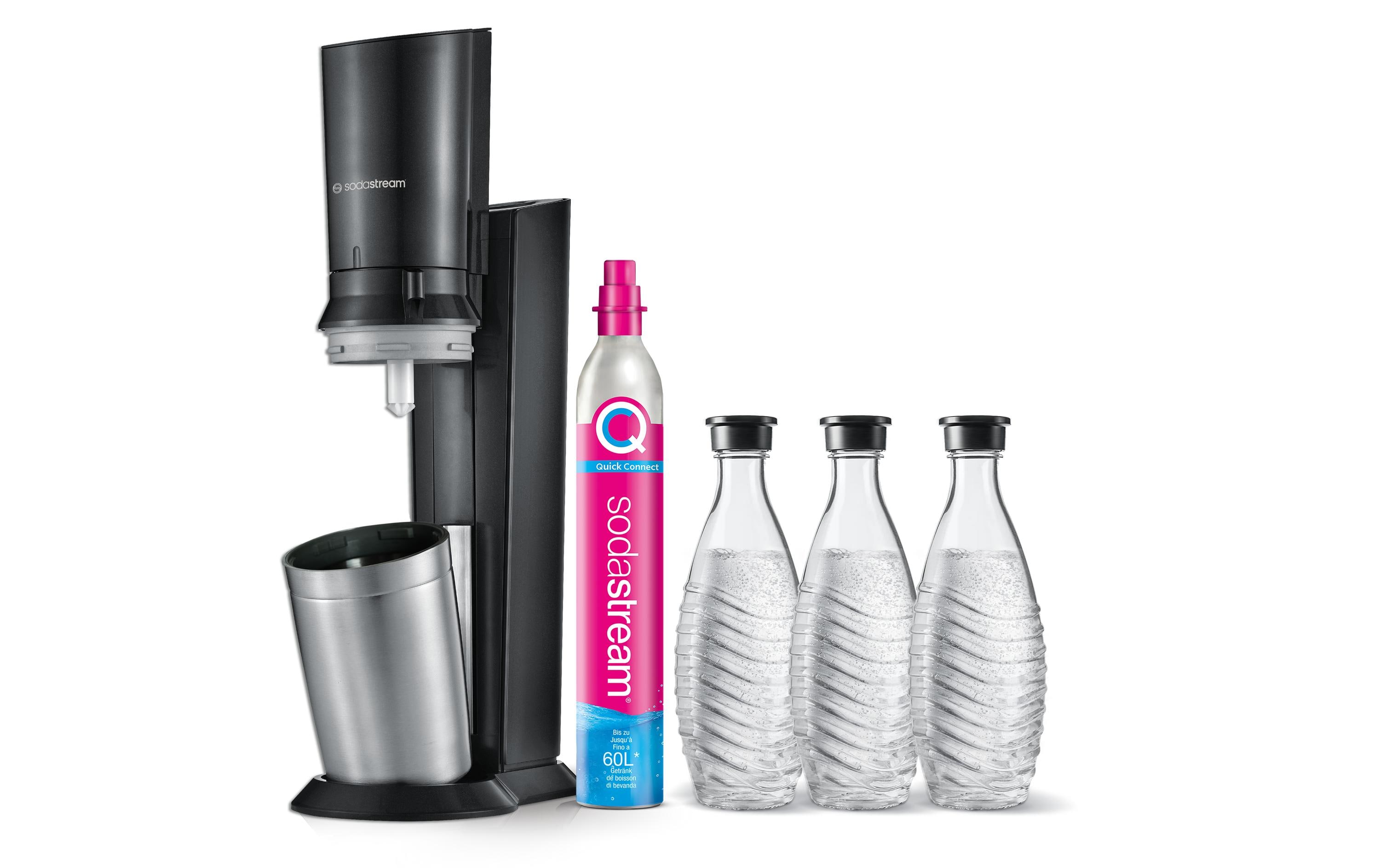 Sodastream Wassersprudler Crystal CQC Mega Pack Schwarz