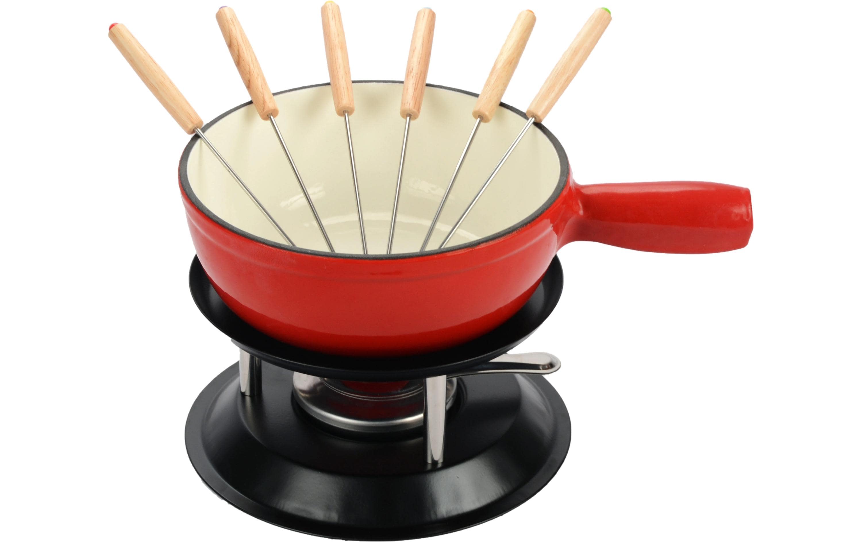 OHMEX Fondue-Set OHM-FND-2215 8 Teile, Rot/Schwarz
