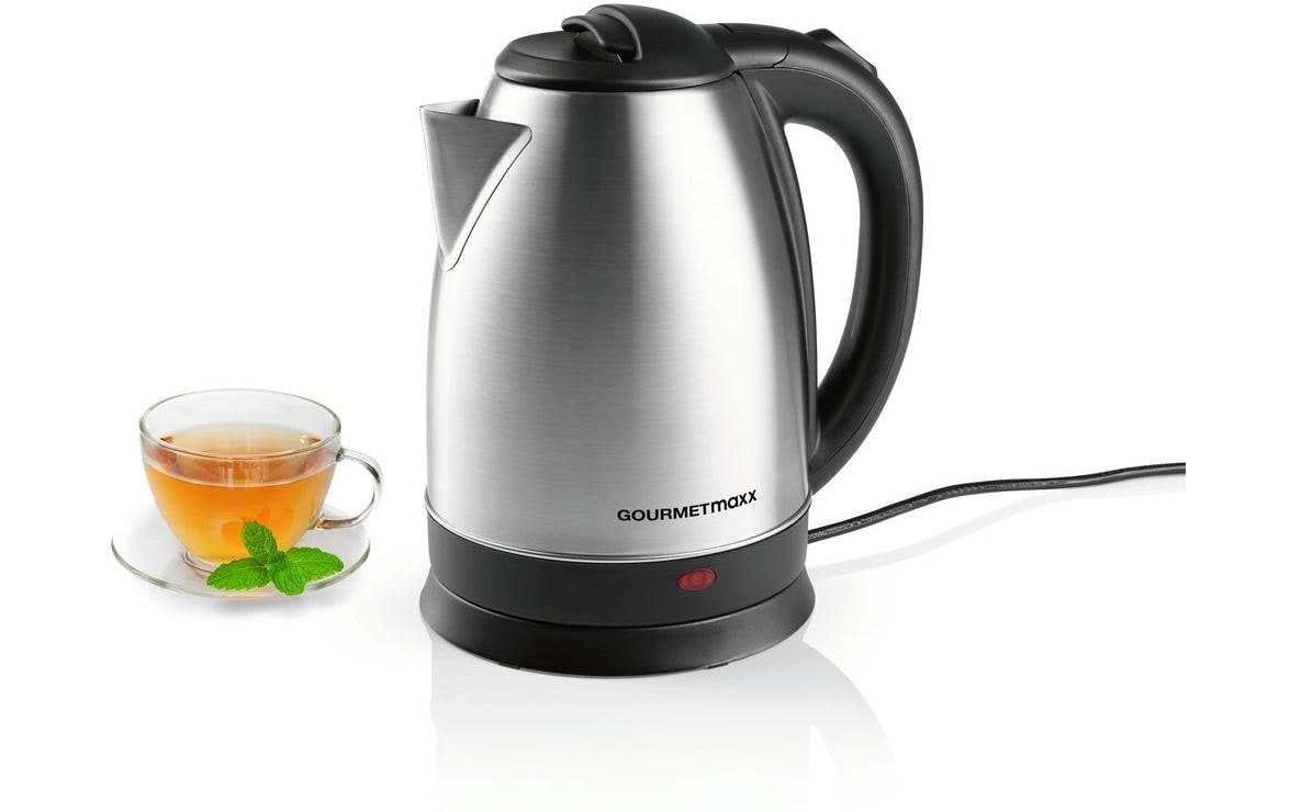 GOURMETmaxx Wasserkocher 1.8 l, Schwarz/Silber