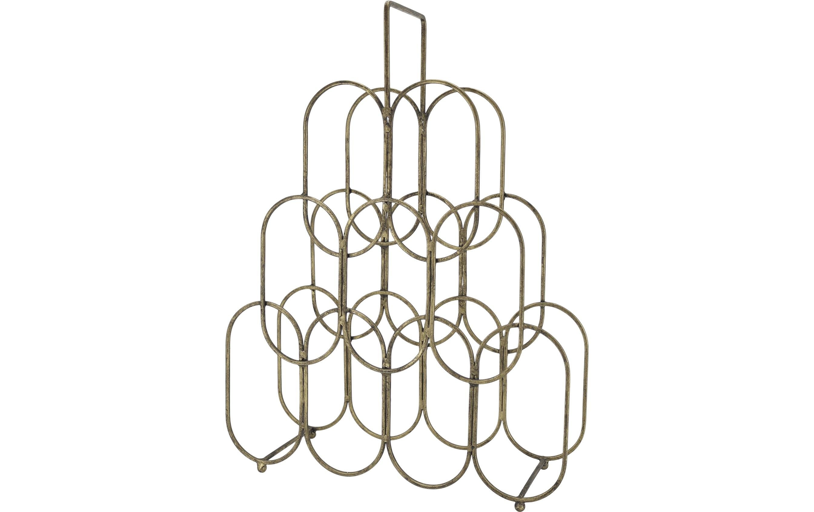 Chic Antique Weinflaschenhalter für 9 Flaschen Messing