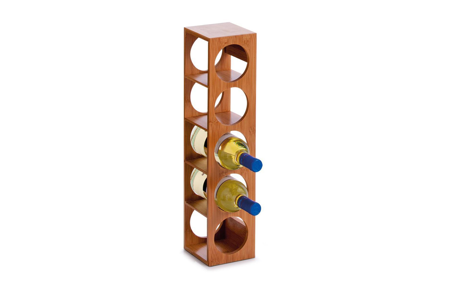 Zeller Present Weinregal Stapelbar für 5 Flaschen, Braun Zeller Present Weinregal Stapelbar für 5 Flaschen, Braun