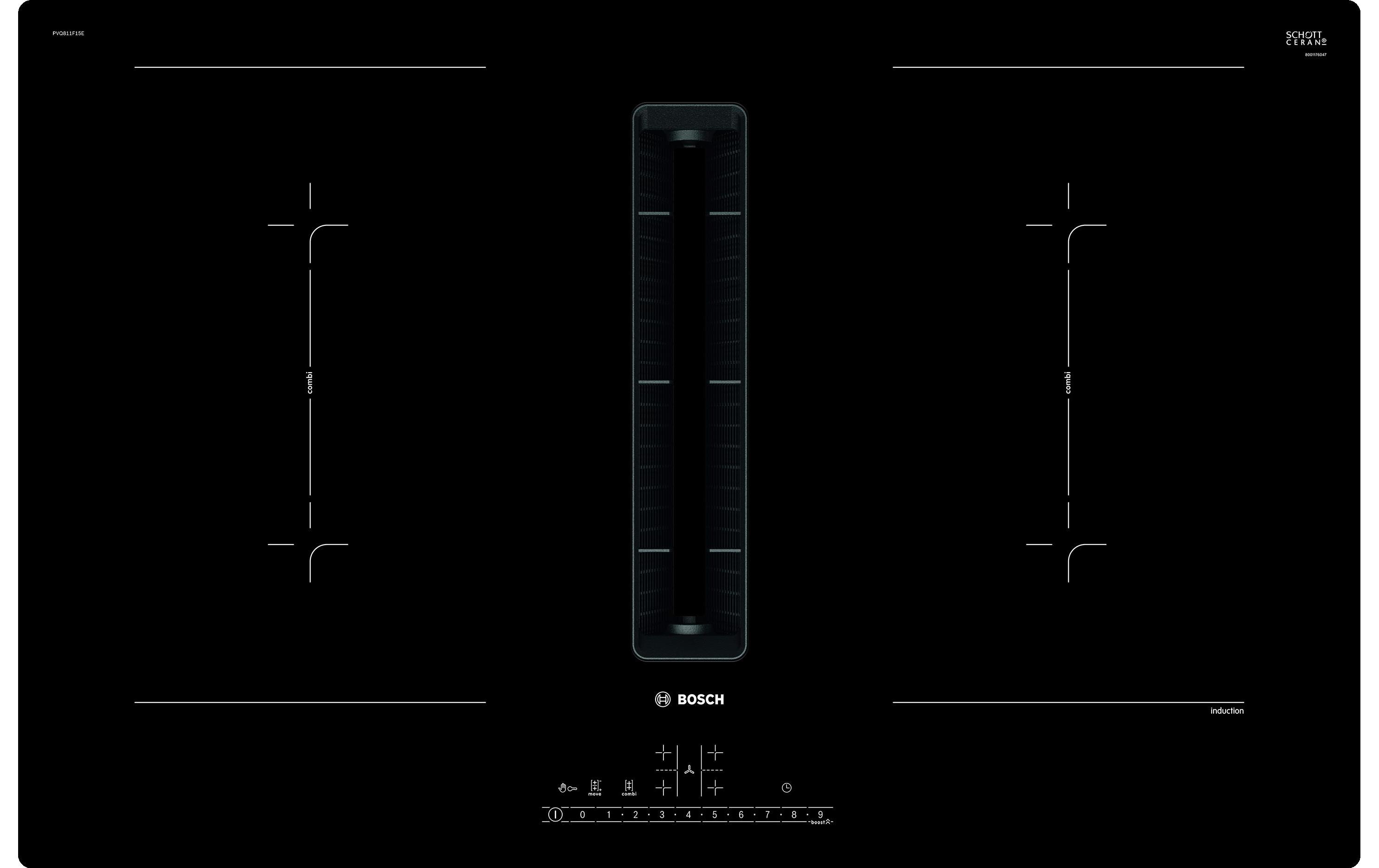 Bosch Induktionskochfeld mit Abzug PVQ811F15E Rahmenlos