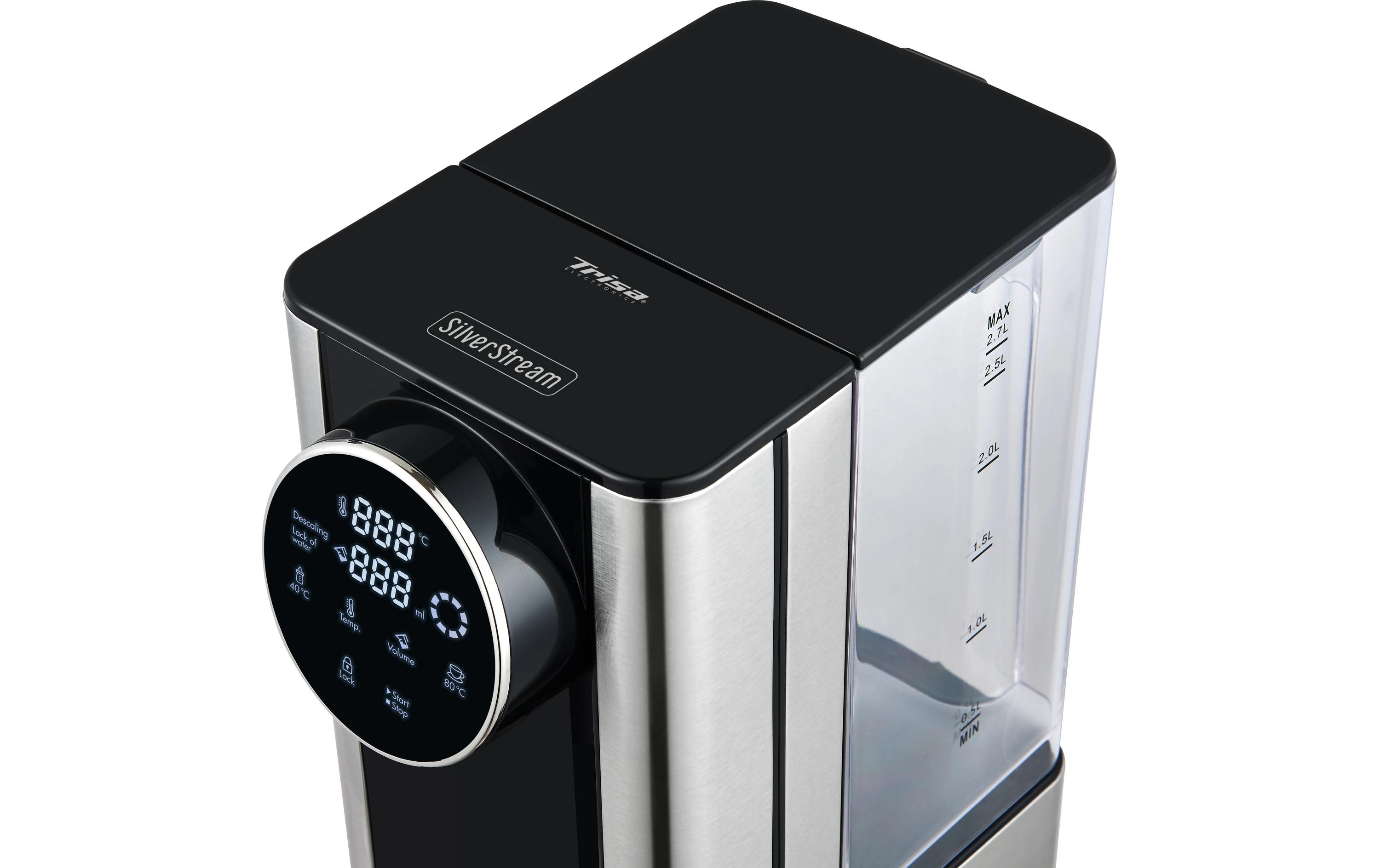 Trisa Heisswasserspender Silver Stream 2.7 l, Schwarz/Silber