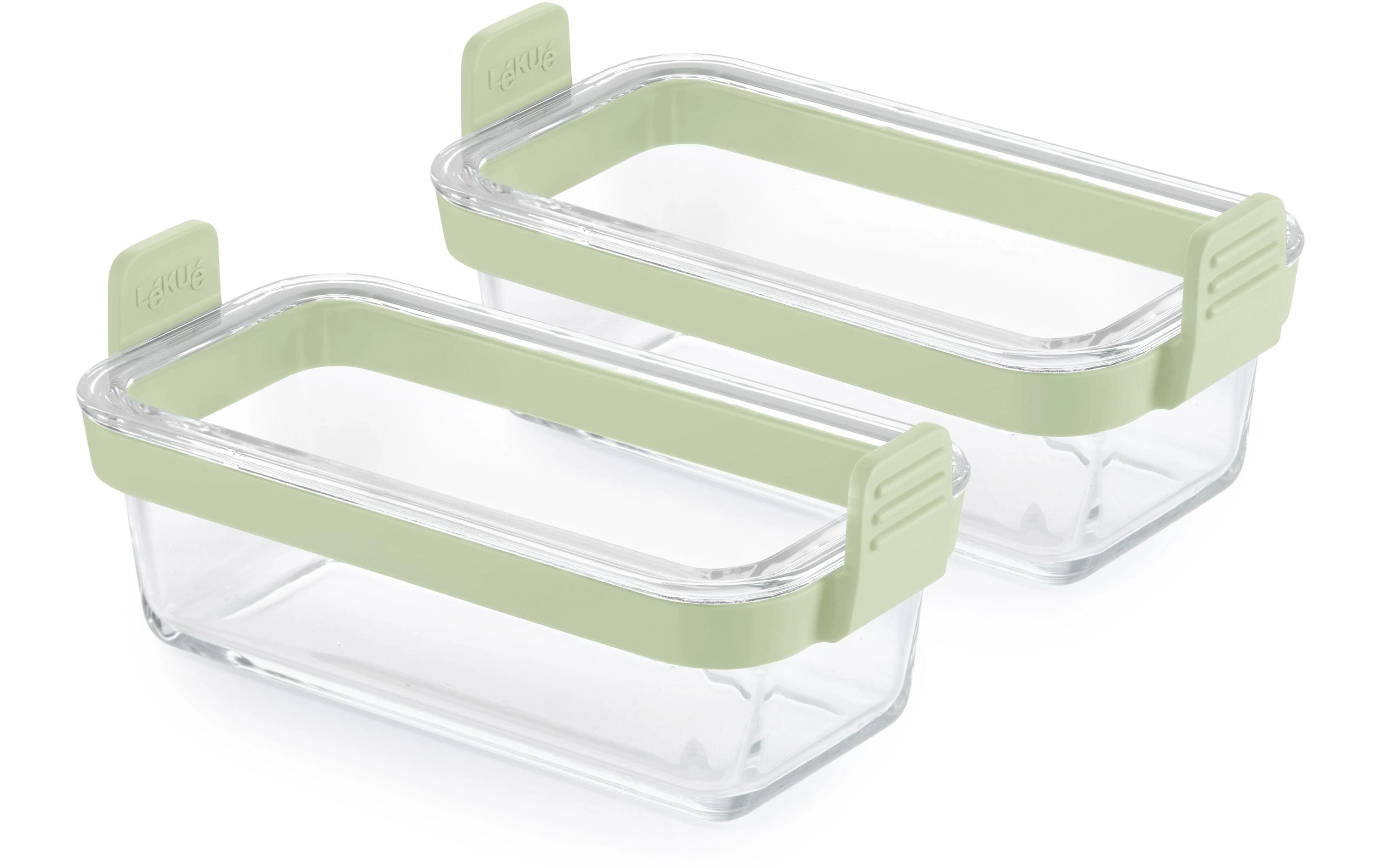 Lékué Backeinsatz Glasbehälter für Air Fryer Rechteckig, 2 Stück
