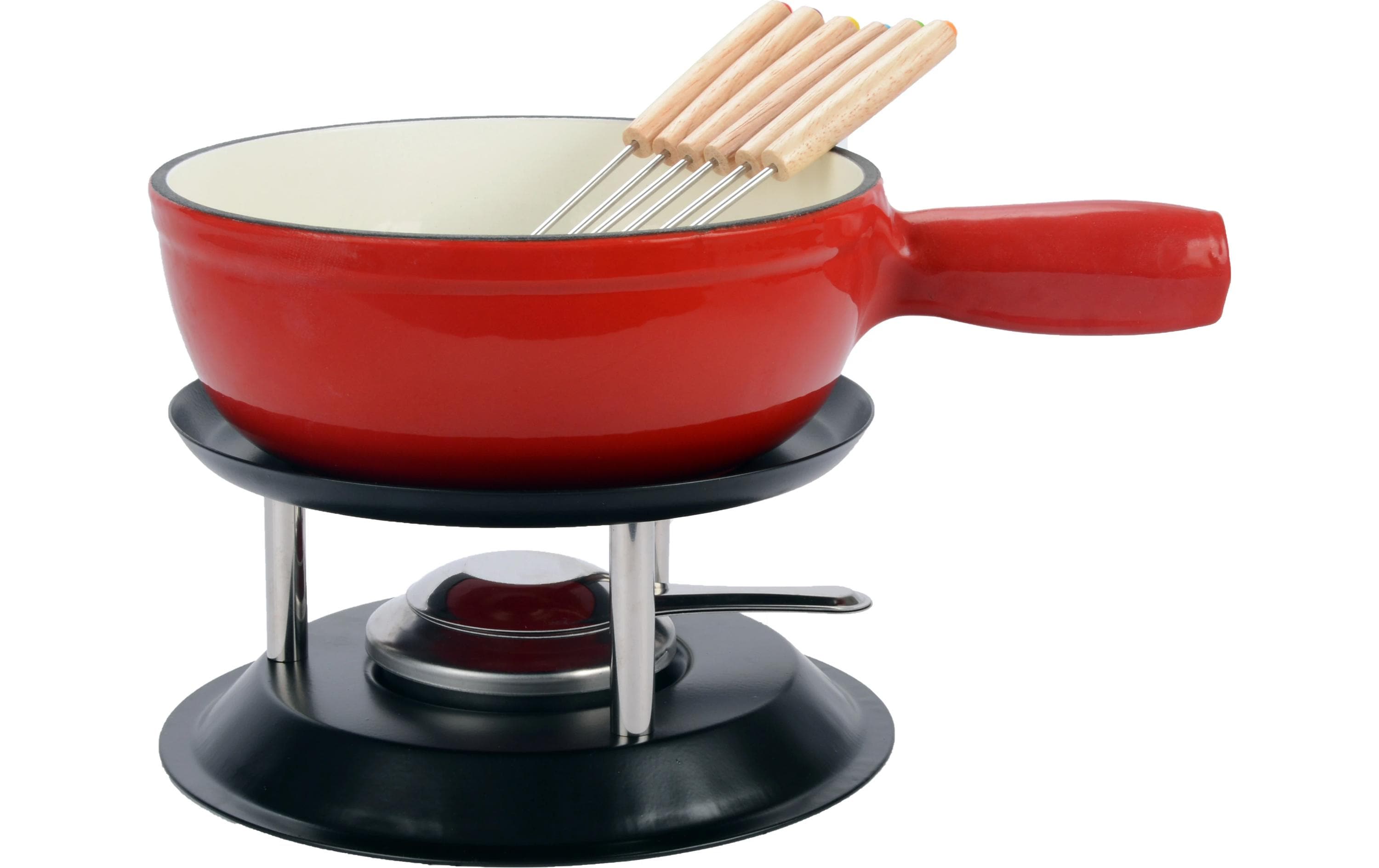 OHMEX Fondue-Set OHM-FND-2215 8 Teile, Rot/Schwarz