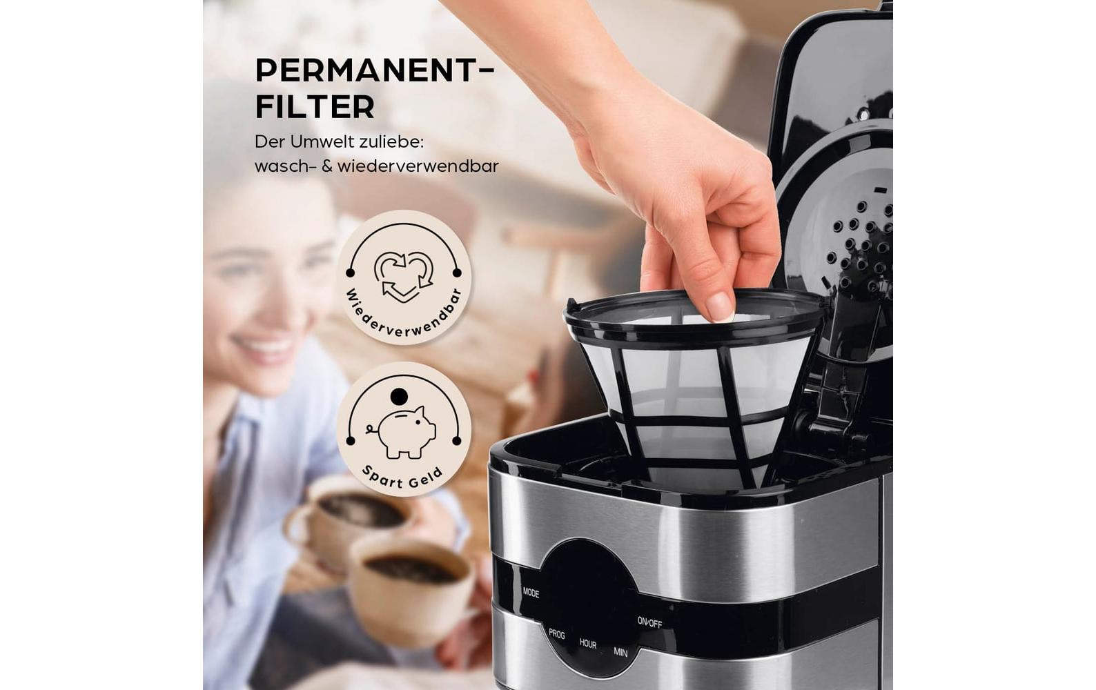 Barista Filterkaffeemaschine 30382 Schwarz/Silber/Edelstahl