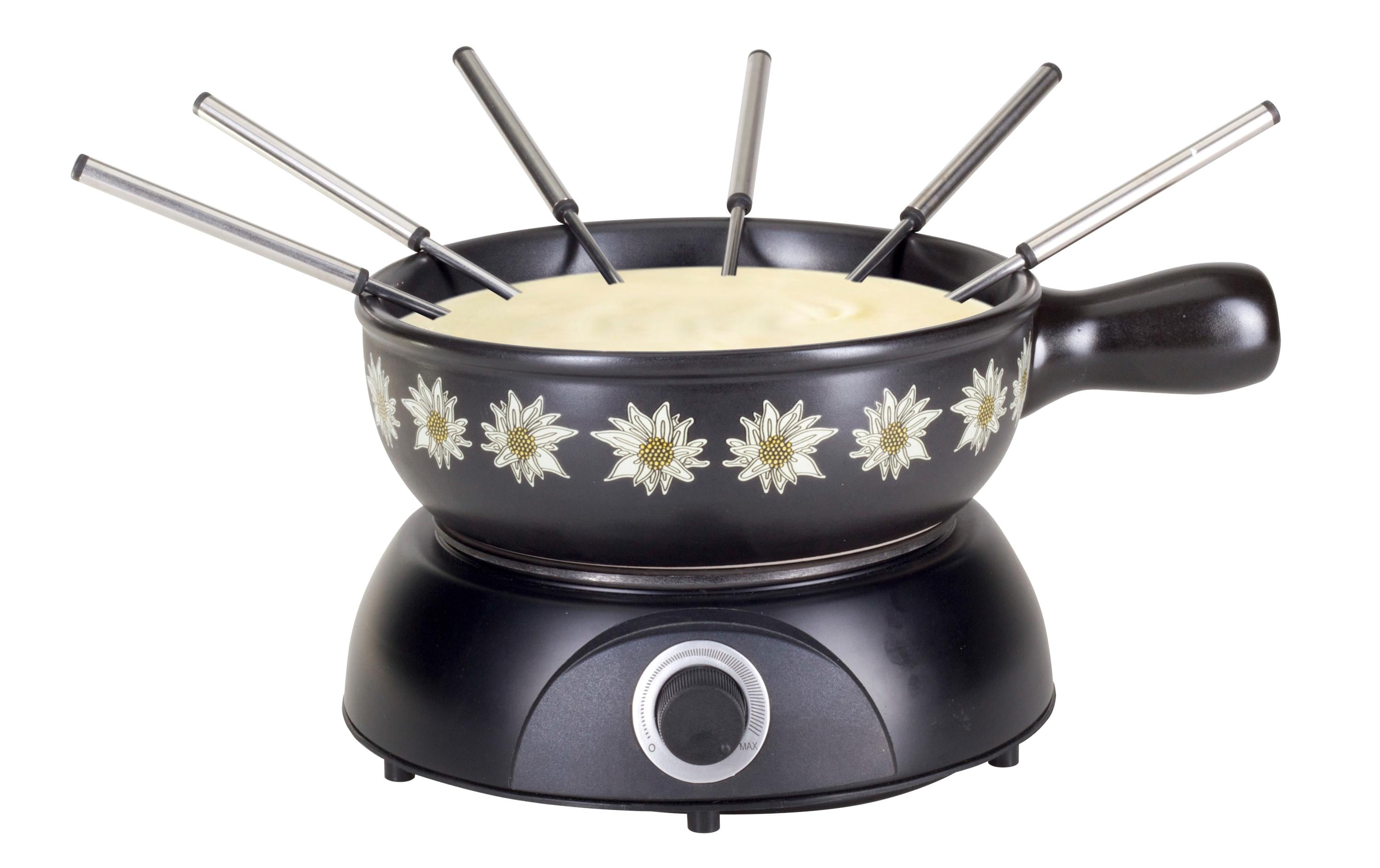 Nouvel Käsefondue-Set Edelweiss 10 Teile, Schwarz