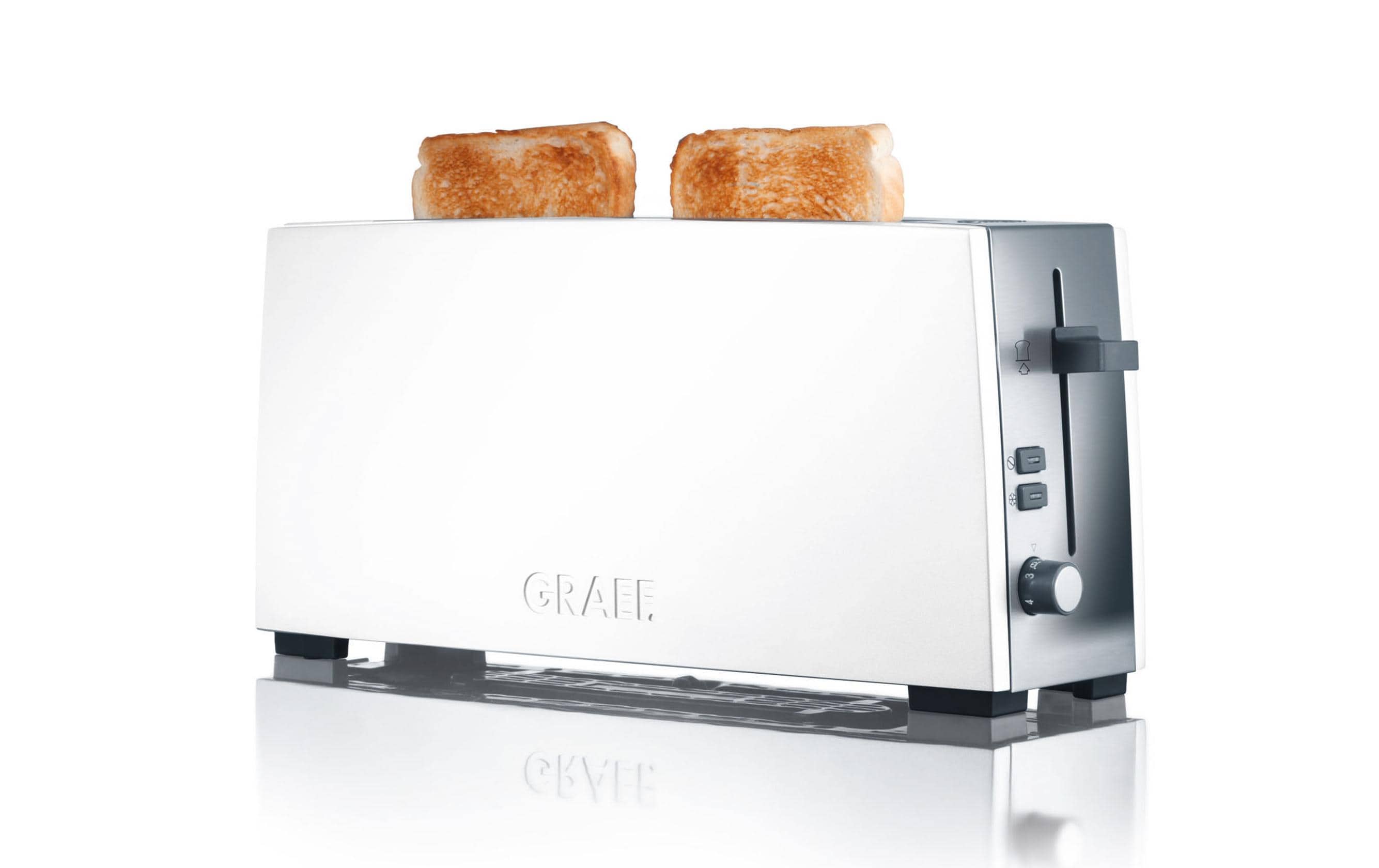 Graef Langschlitztoaster TO 91 Edelstahl/Aluminium weiss 880 W