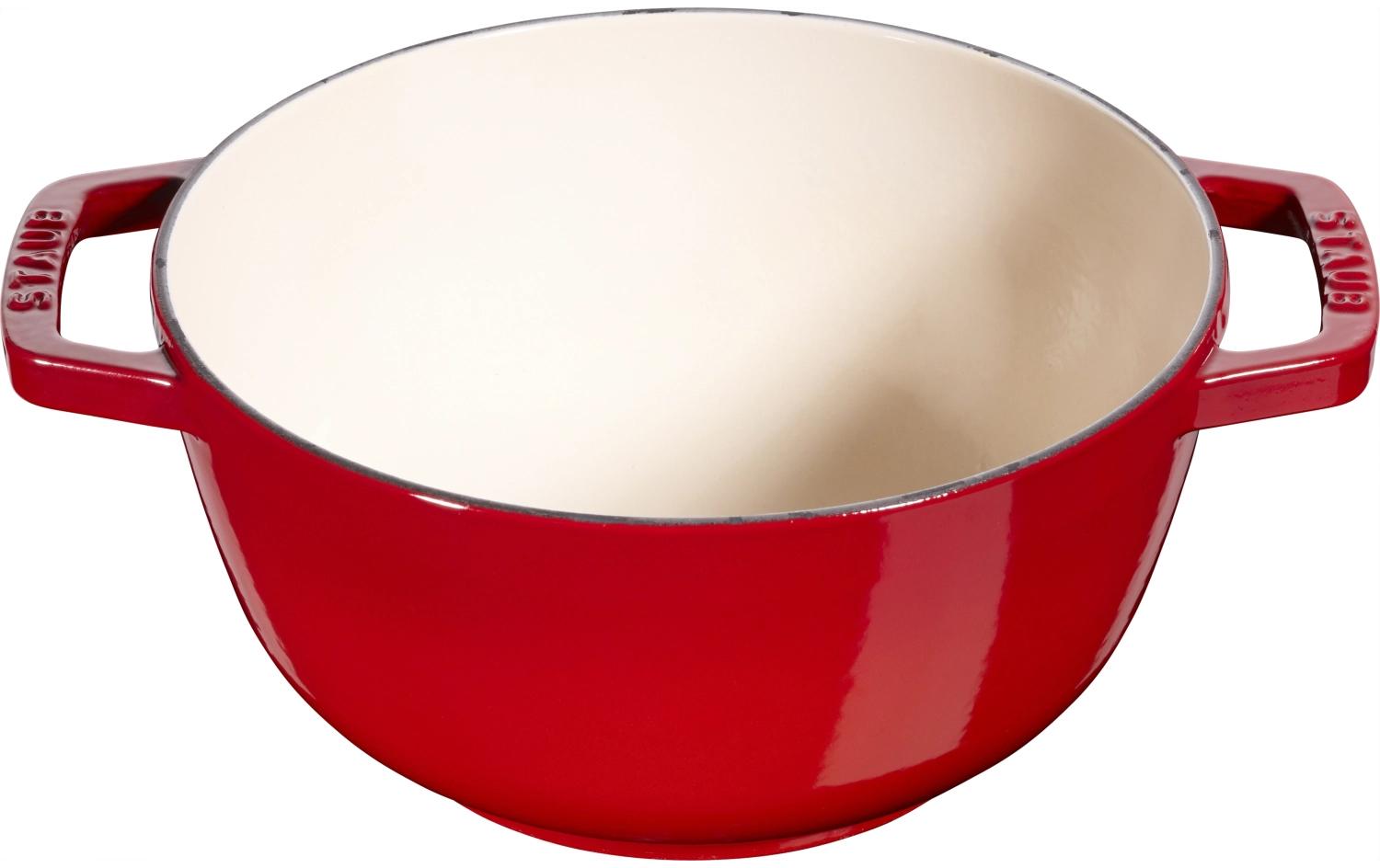 Staub Schokoladenfondue-Set mit 2 Griffen 5 Teile, Kirschrot