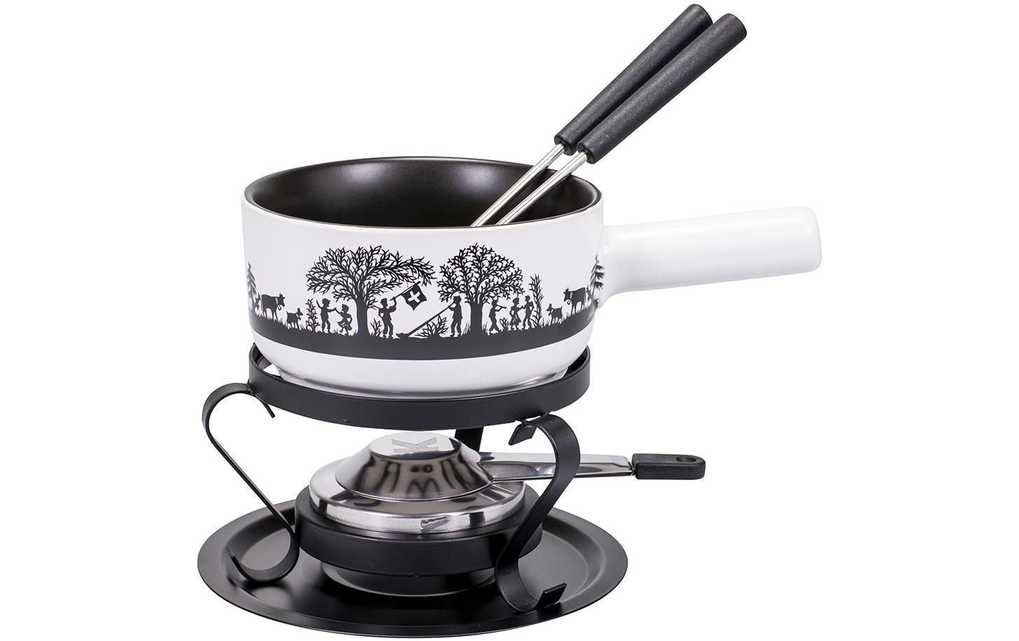Kadastar Käsefondue-Set Bergchilbi E16 5 Teile, Schwarz/Weiss Kadastar Käsefondue-Set Bergchilbi E16 5 Teile, Schwarz/Weiss