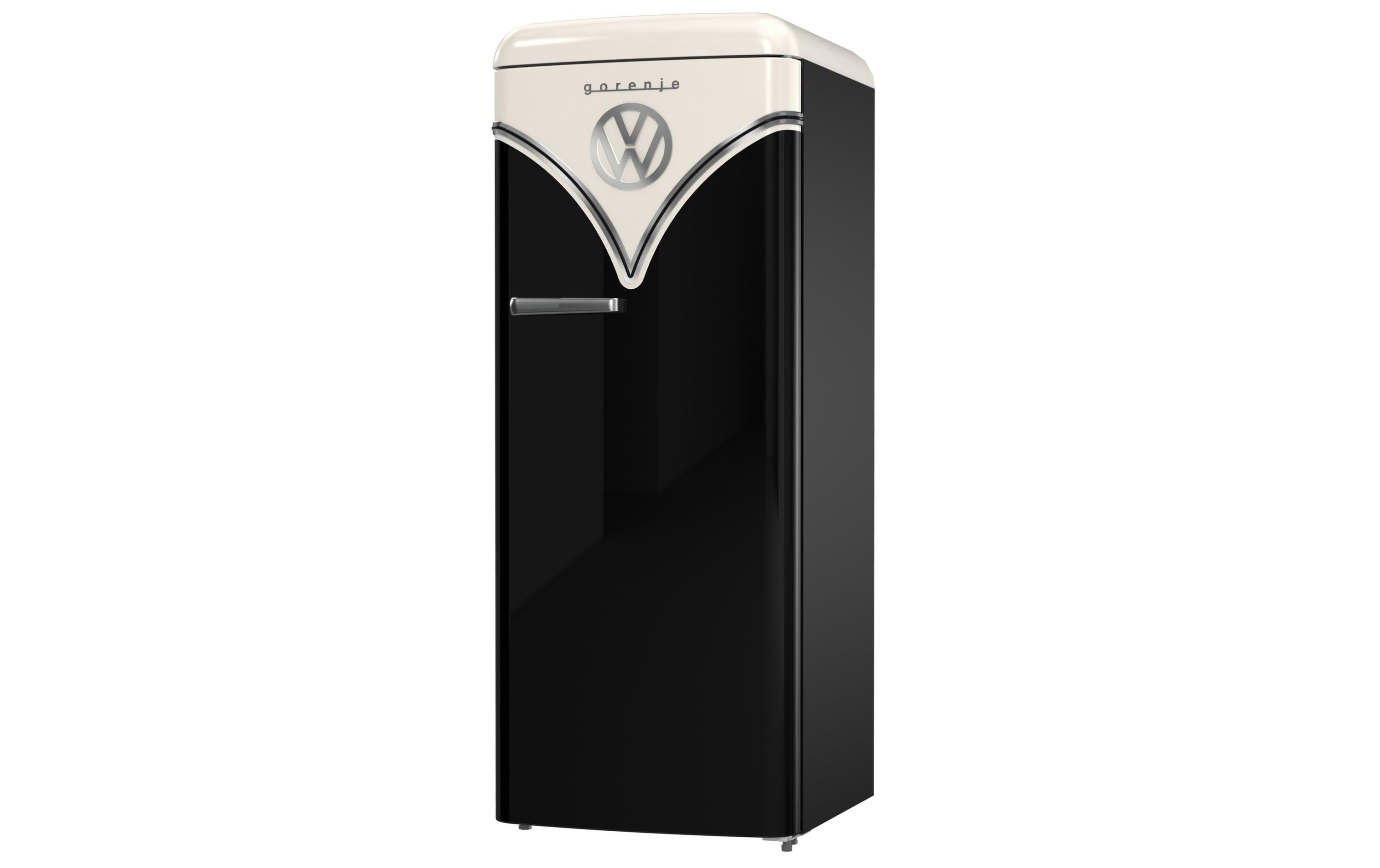 Gorenje Kühlschrank OBRB615DBK Schwarz/Beige, Rechts