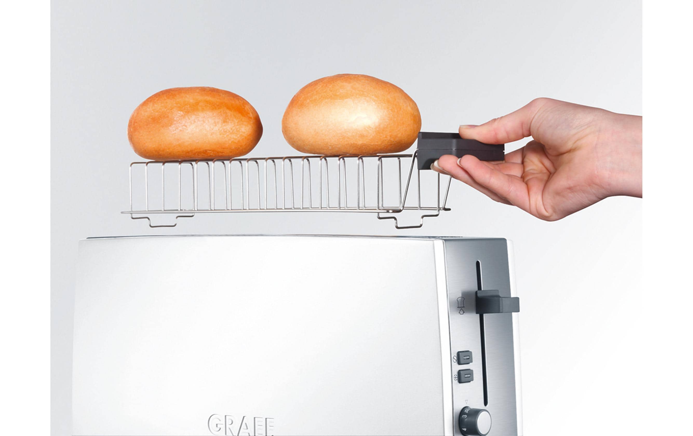Graef Langschlitztoaster TO 91 Edelstahl/Aluminium weiss 880 W