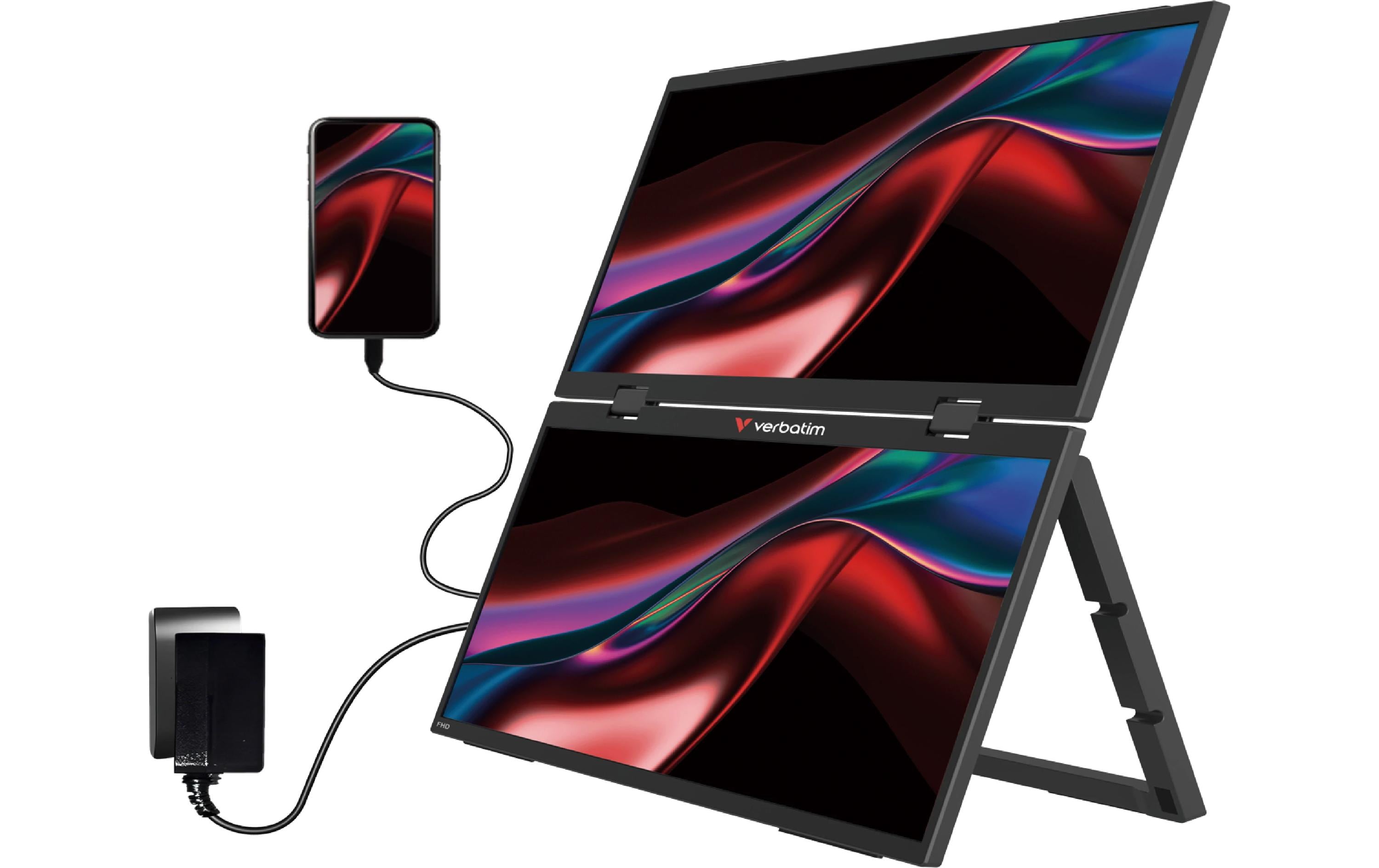 Verbatim Monitor Portable 15.6 FHD Dual Monitor Essentials