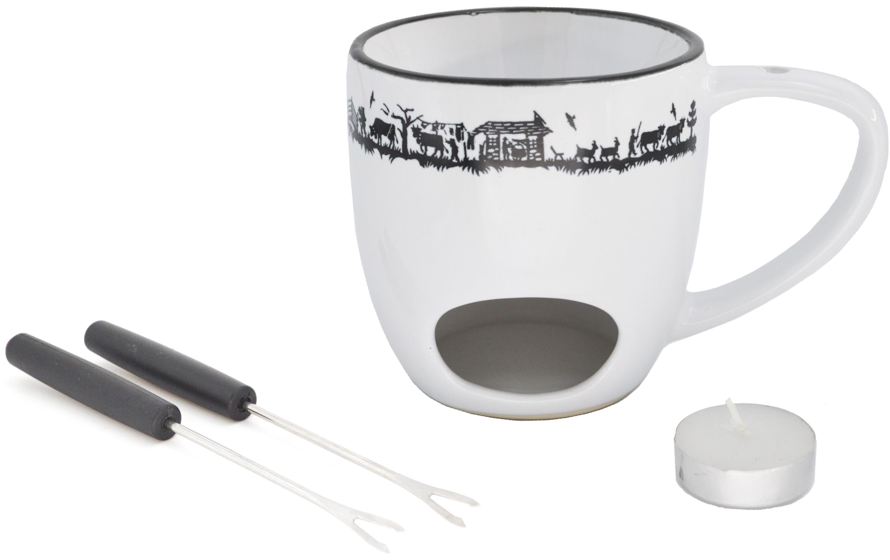 Heidi Cheese Line Schokoladenfondue-Set Alpes 4 Teile, Weiss Heidi Cheese Line Schokoladenfondue-Set Alpes 4 Teile, Weiss