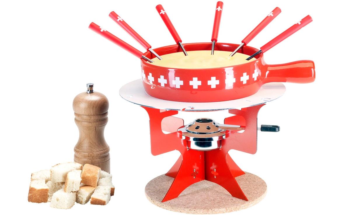 Nouvel Mini Fondue Bar Swiss 11 Teile, Rot