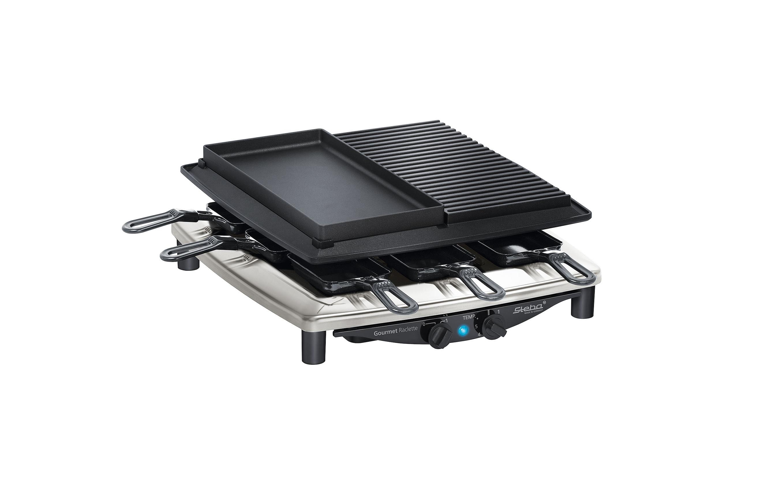Steba Raclette RC4 Plus Deluxe Chrom Schwarz, 1450 W