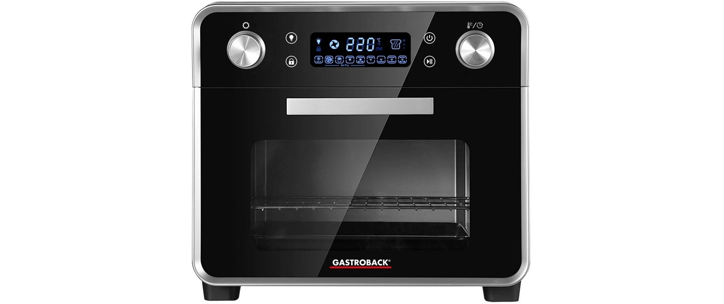 Gastroback Backofen Design Ofen Air Fry & Pizza 22 l, Schwarz