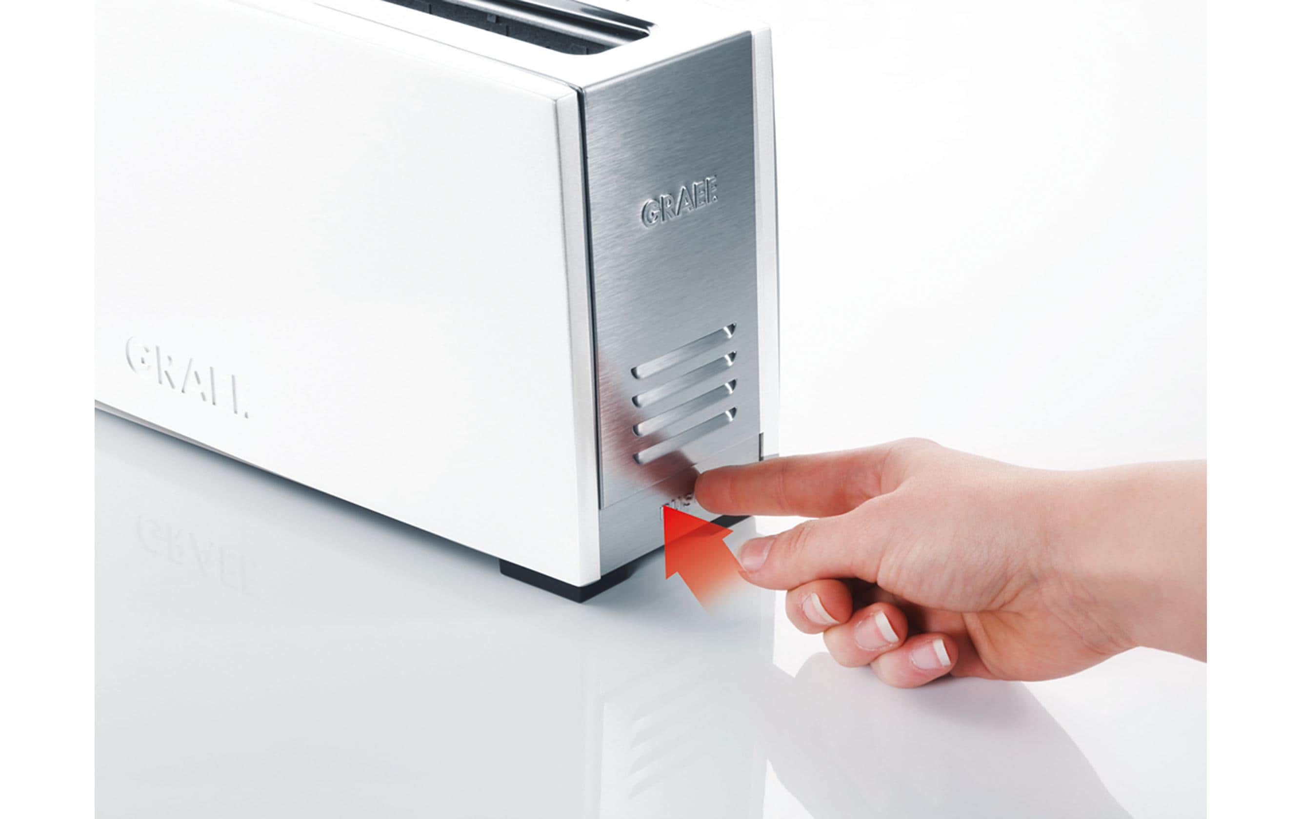 Graef Langschlitztoaster TO 91 Edelstahl/Aluminium weiss 880 W
