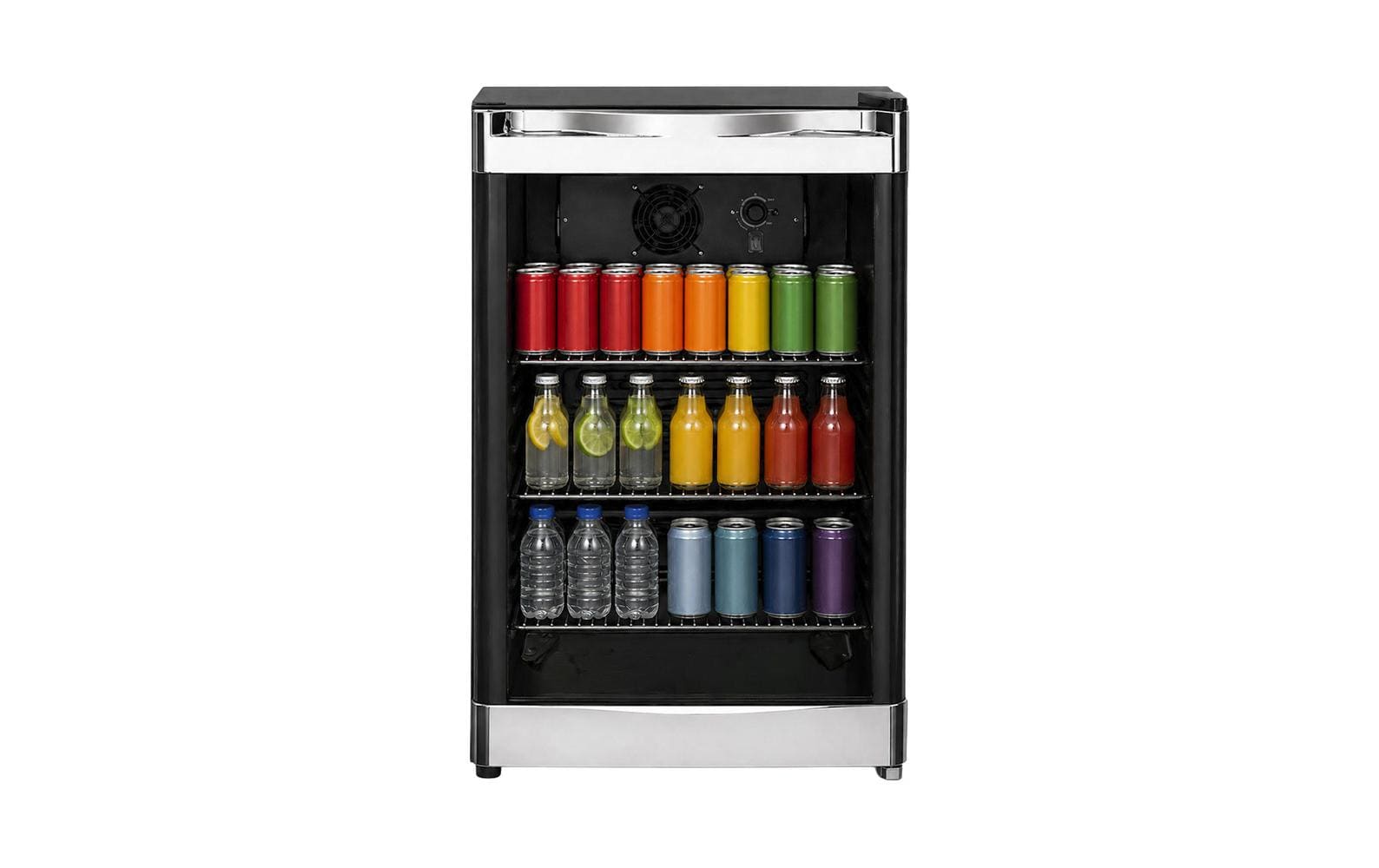 Kibernetik Getränkekühlschrank GK70 69 l, 4 - 12 °C, Glastür, Schwarz