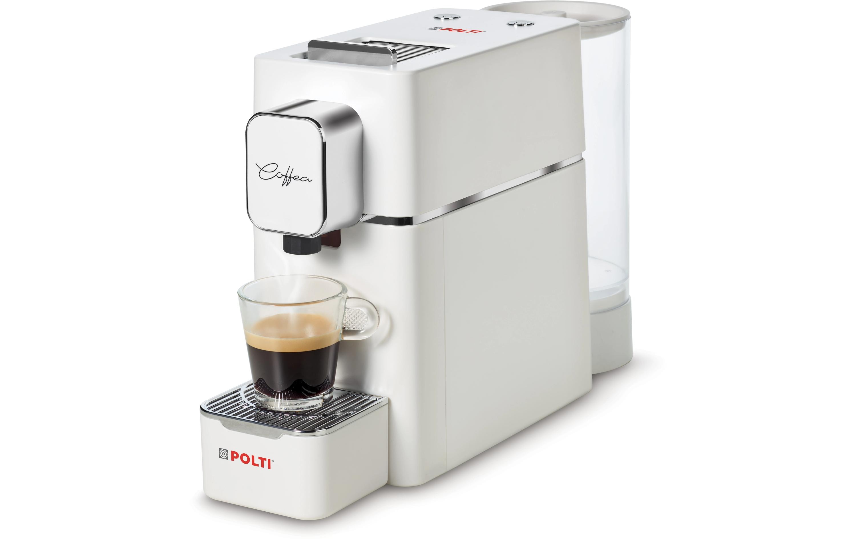 Polti Portionskaffeemaschine Coffea S15W, Set Silber/Weiss