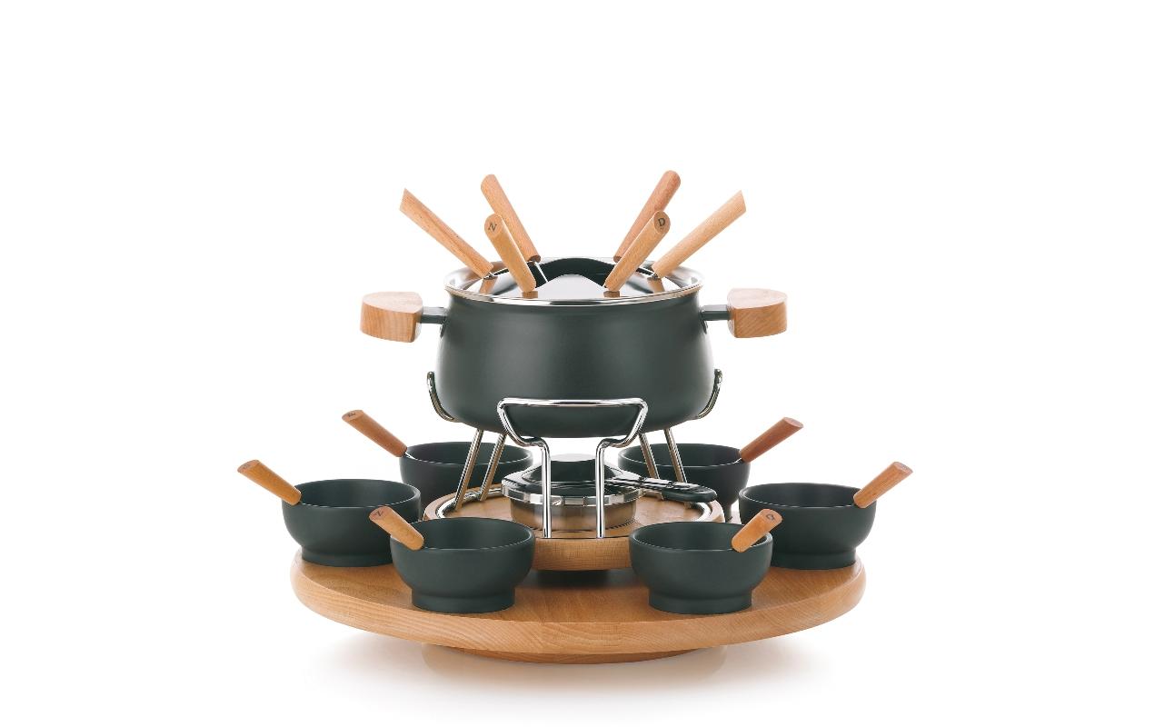 Kela Fleischfondue-Set Natura 23 Teile, Schwarz