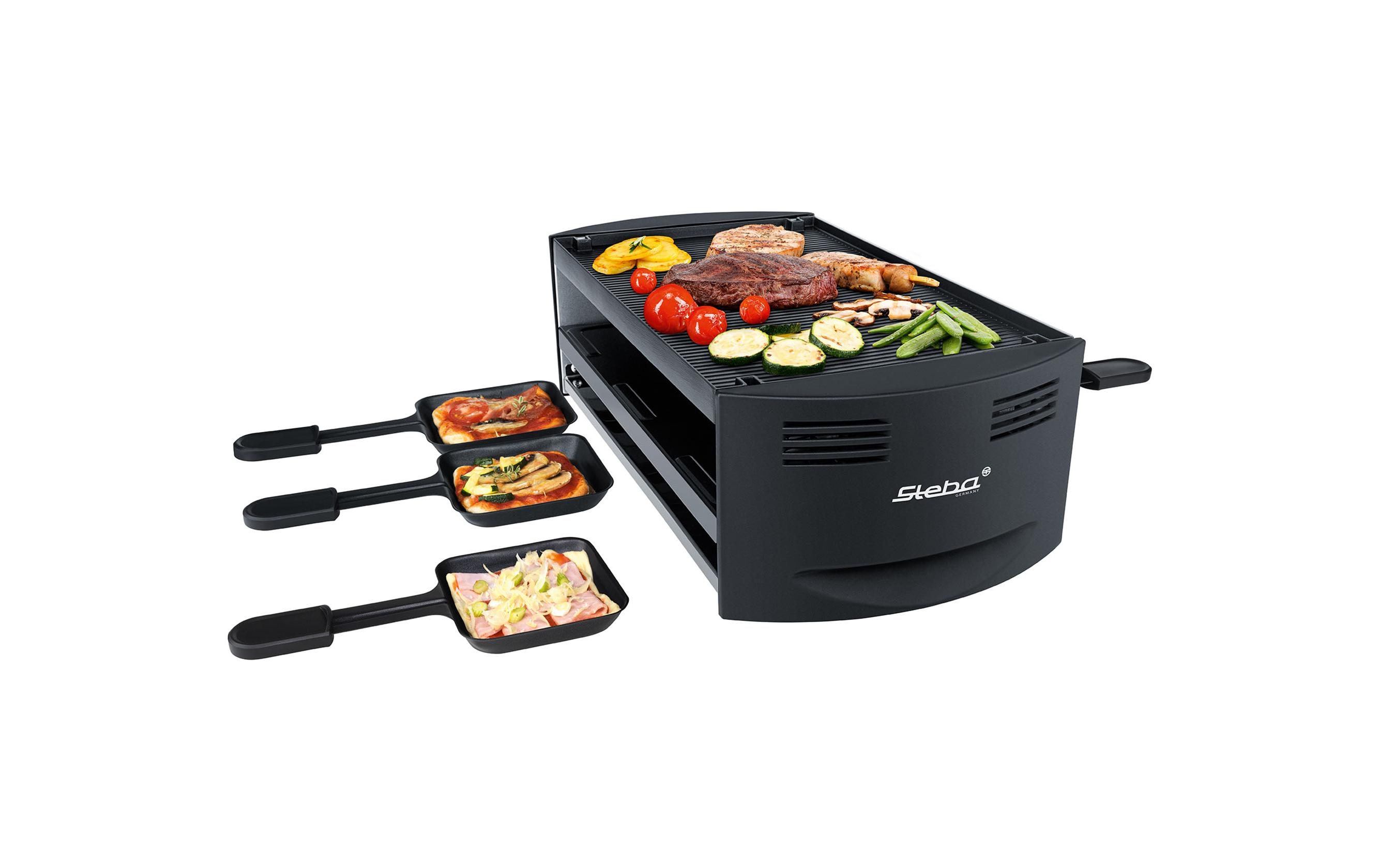 Steba Pizza-Raclette RC6 Schwarz 1500 W Alu-Druckguss
