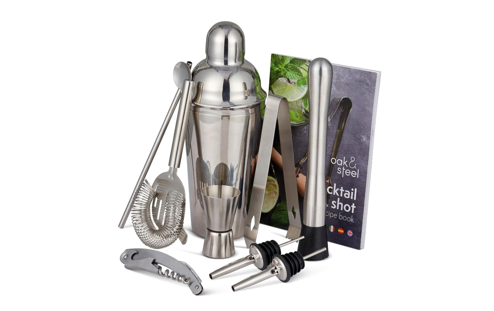 Oak & Steel Cocktail-Set 10-teilig 0.6 l, Silber Oak & Steel Cocktail-Set 10-teilig 0.6 l, Silber