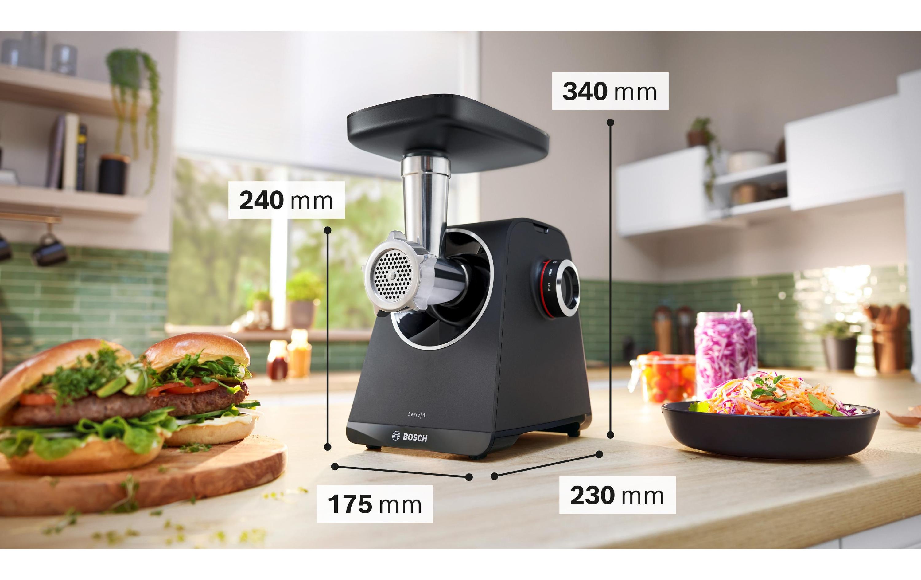Bosch Fleischwolf MultiPower MFWS440B Schwarz