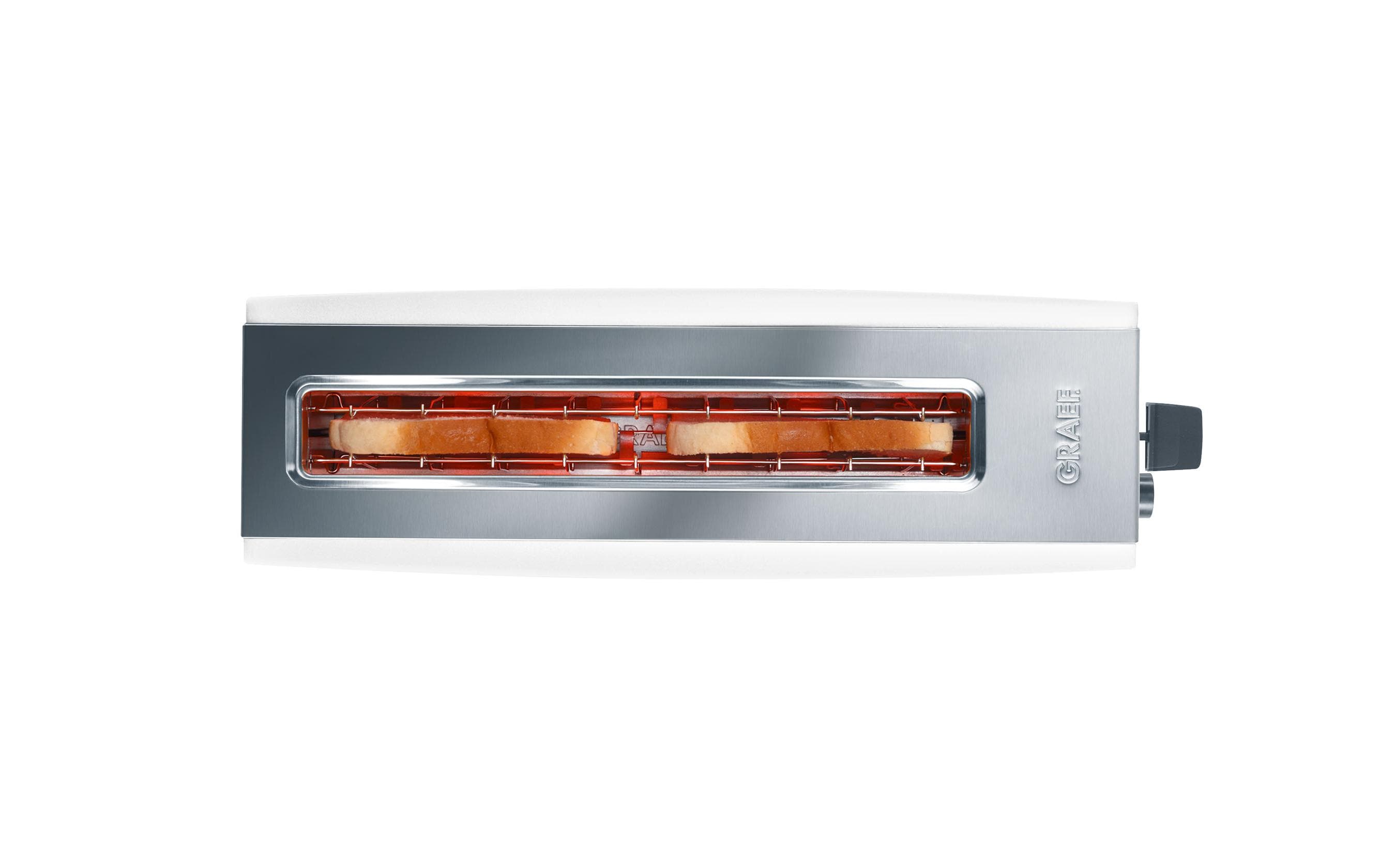 Graef Langschlitztoaster TO 91 Edelstahl/Aluminium weiss 880 W