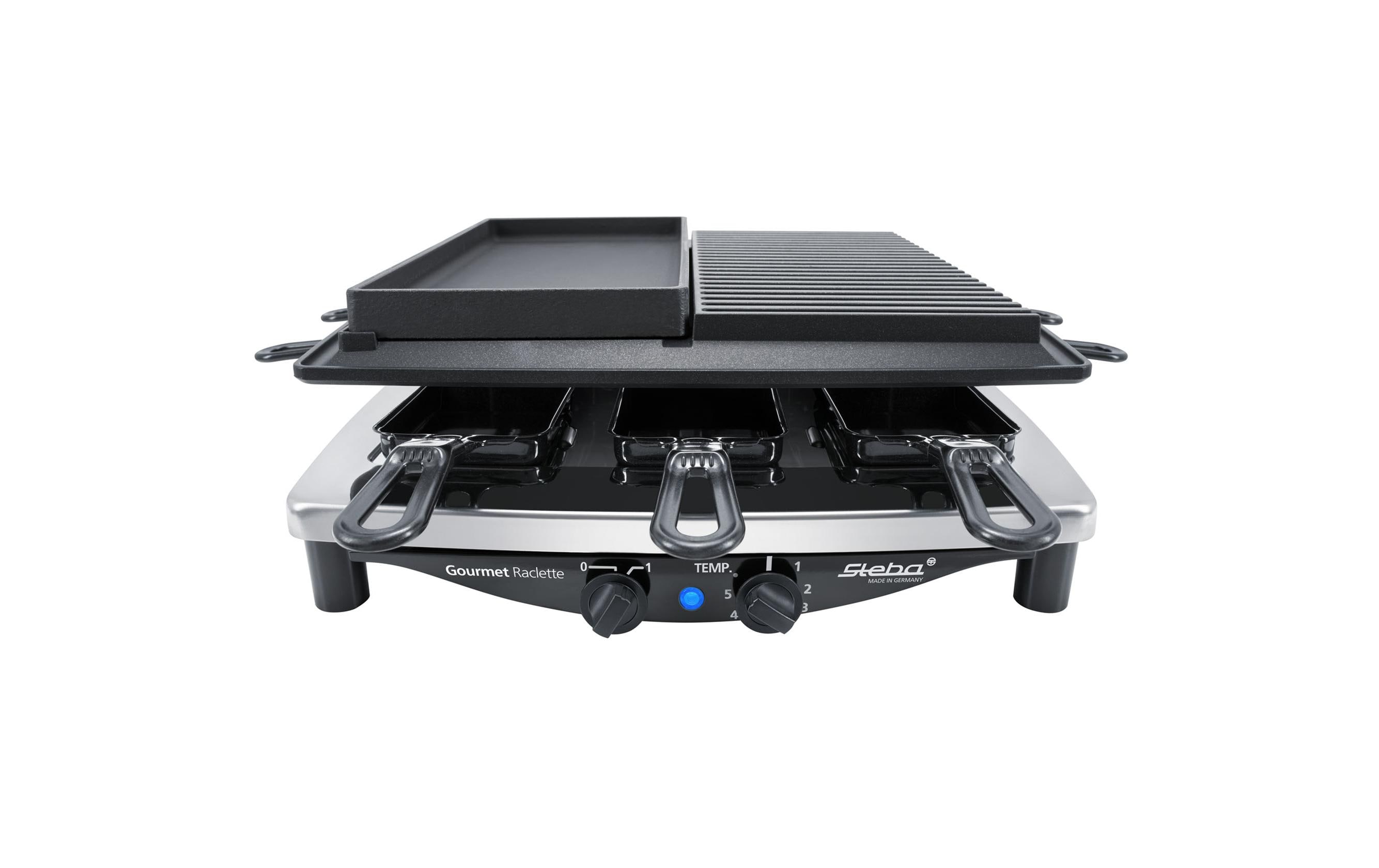 Steba Raclette RC4 Plus Deluxe Chrom Schwarz, 1450 W