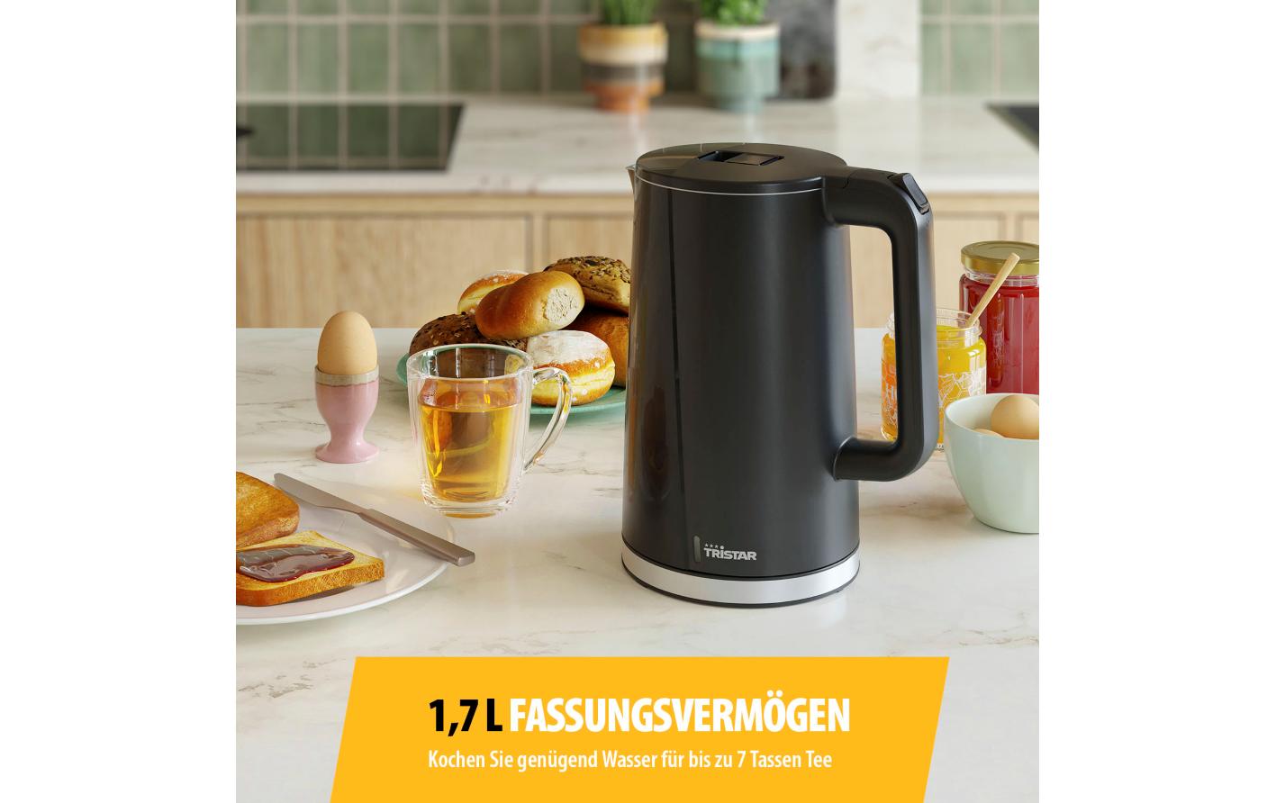 Tristar Wasserkocher Cool Touch WK-3407 1.7 l, Schwarz