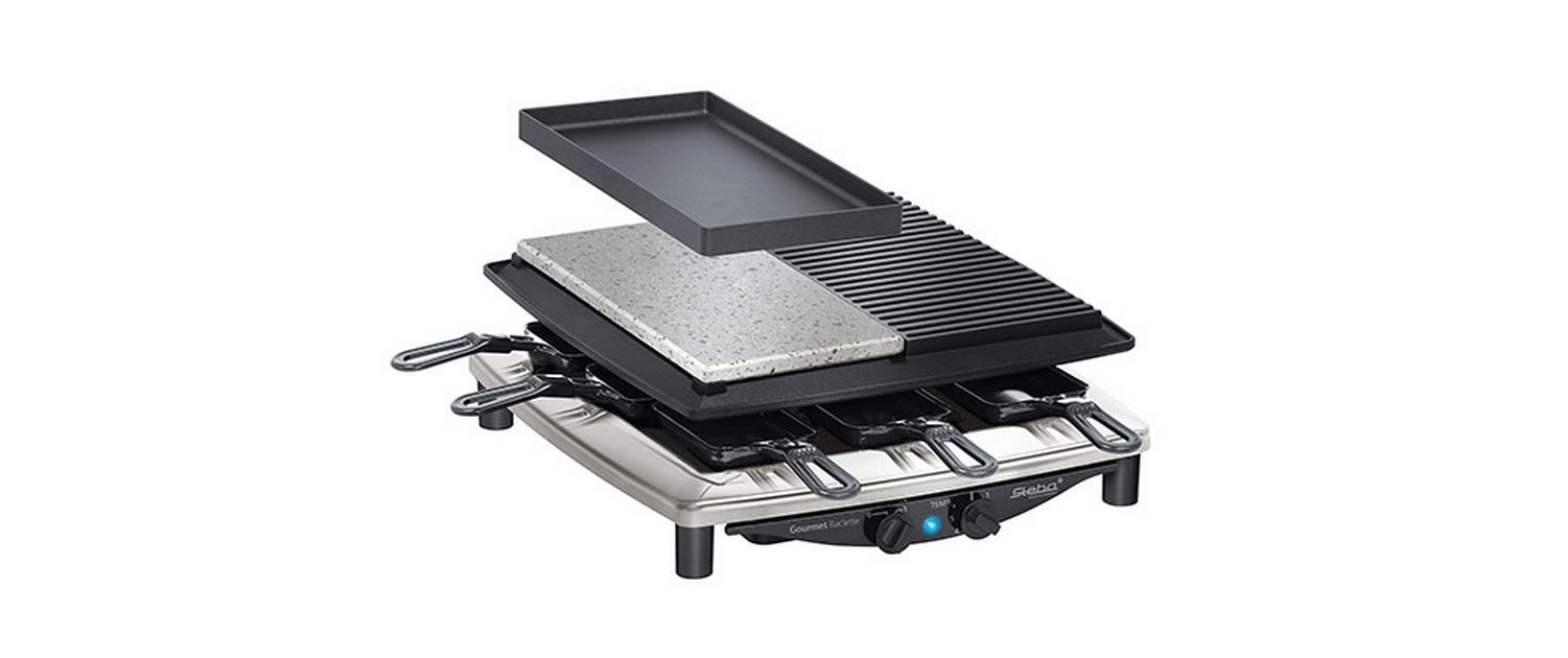 Steba Raclette RC4 Plus Deluxe Chrom Schwarz, 1450 W