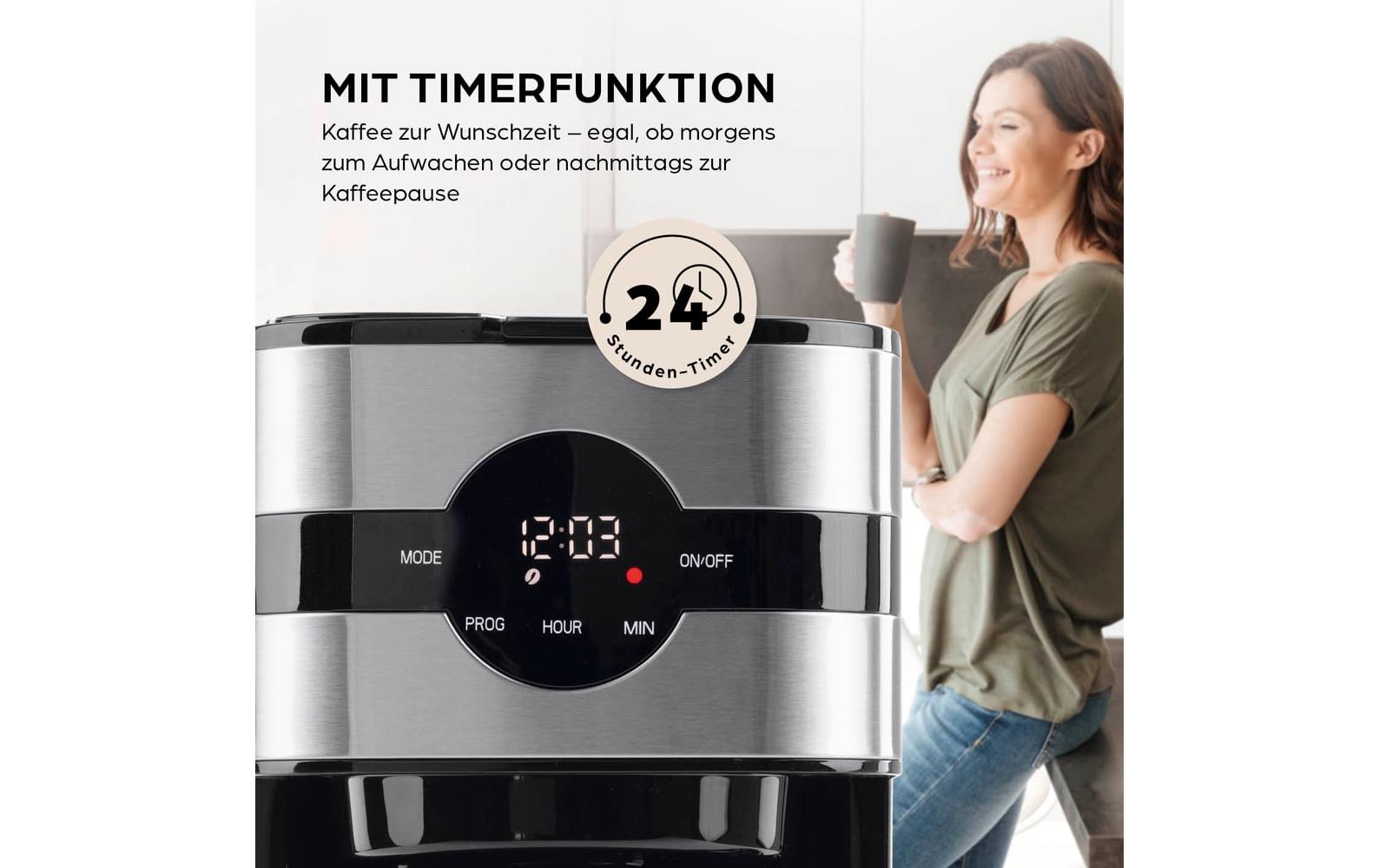 Barista Filterkaffeemaschine 30382 Schwarz/Silber/Edelstahl