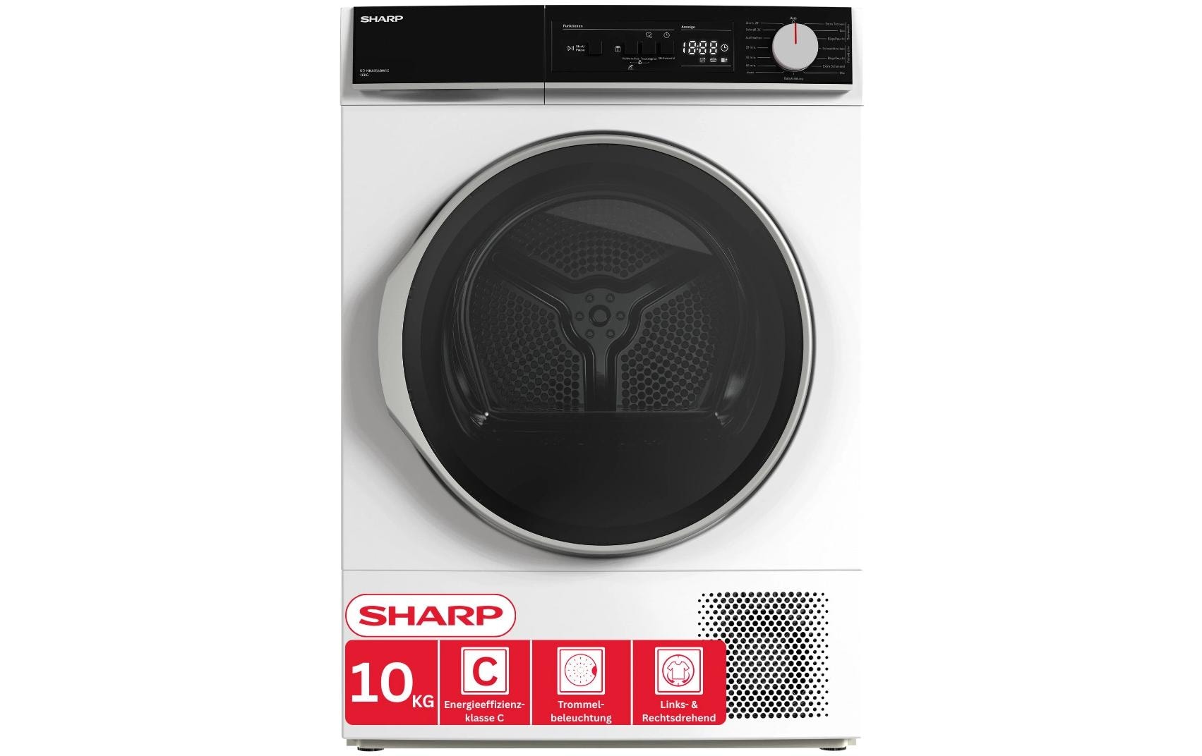Sharp Wäschetrockner KD-NHA0S6GW1C 10 kg Weiss Rechts