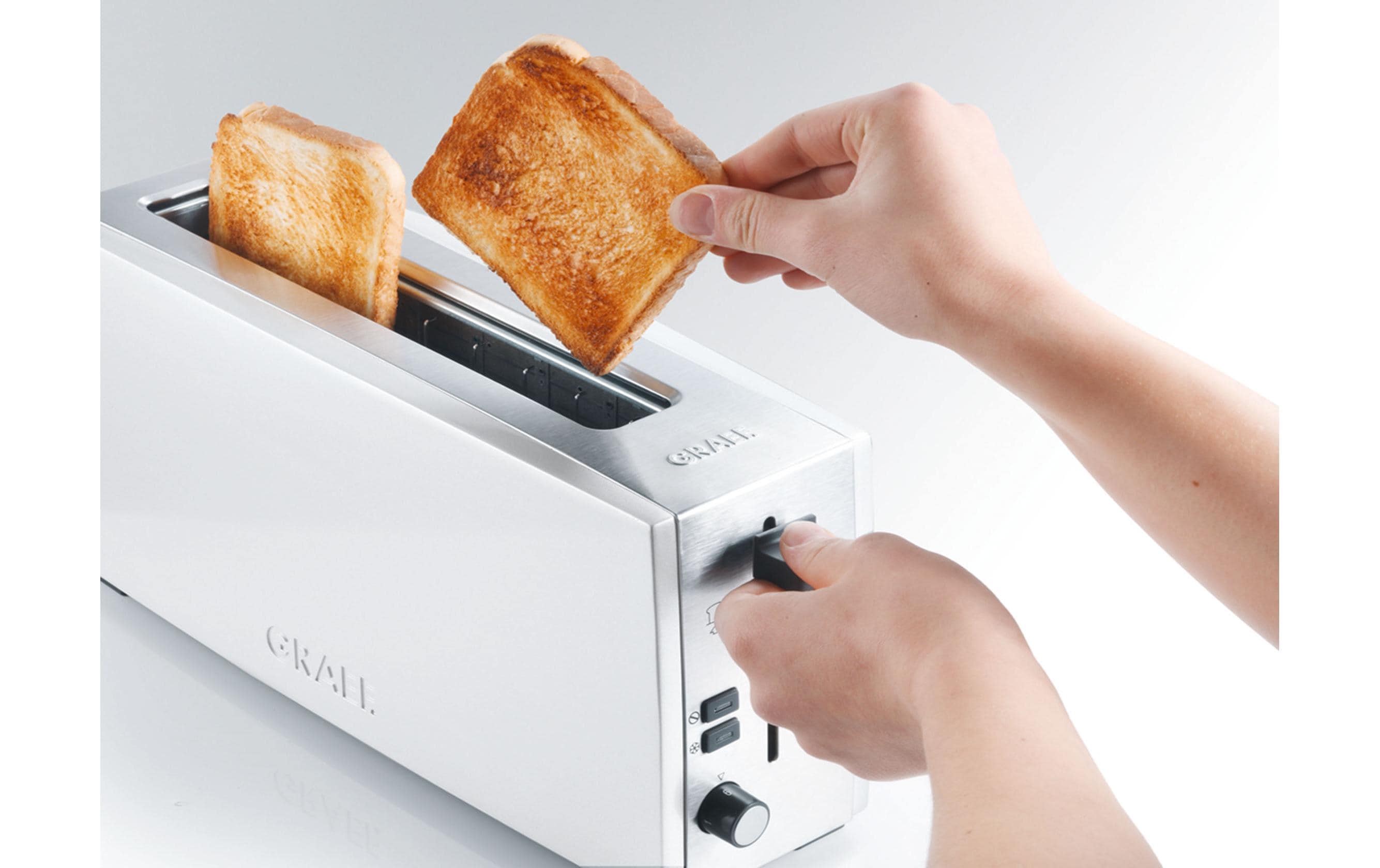 Graef Langschlitztoaster TO 91 Edelstahl/Aluminium weiss 880 W