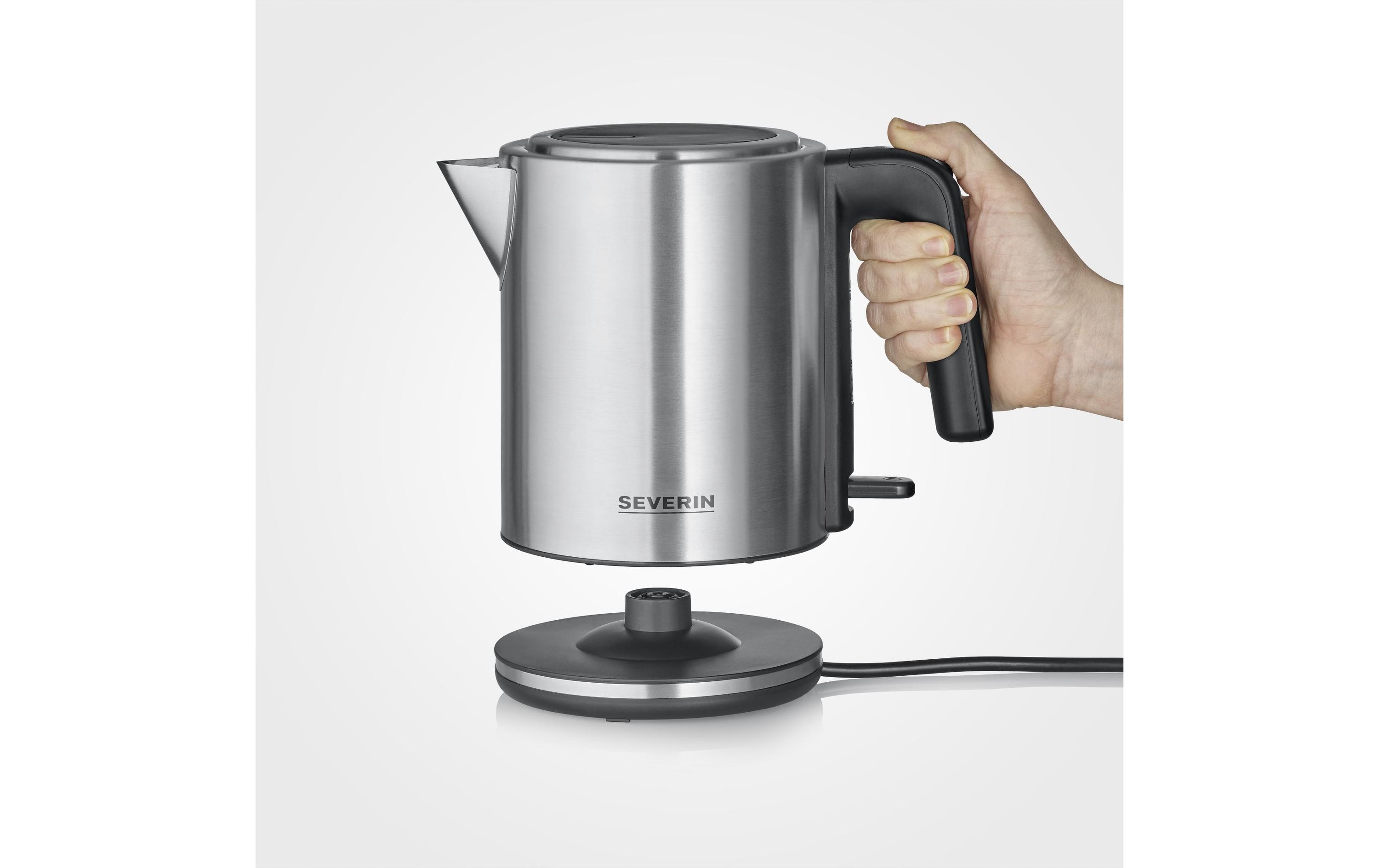 Severin Wasserkocher WK 3489 1 l, Schwarz/Silber