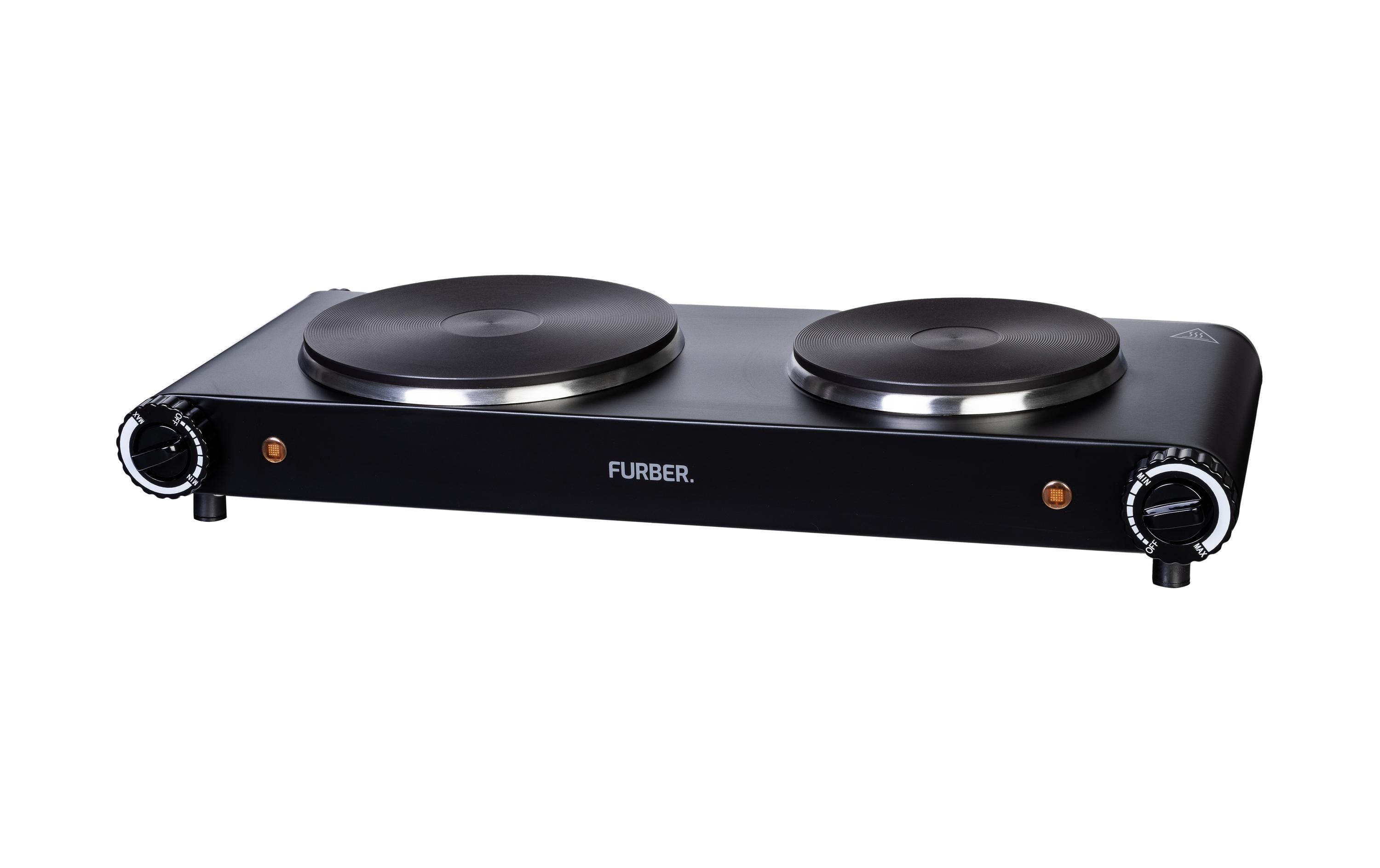 FURBER Doppelkochplatte Schwarz, 1500 W / 1000 W FURBER Doppelkochplatte Schwarz, 1500 W / 1000 W
