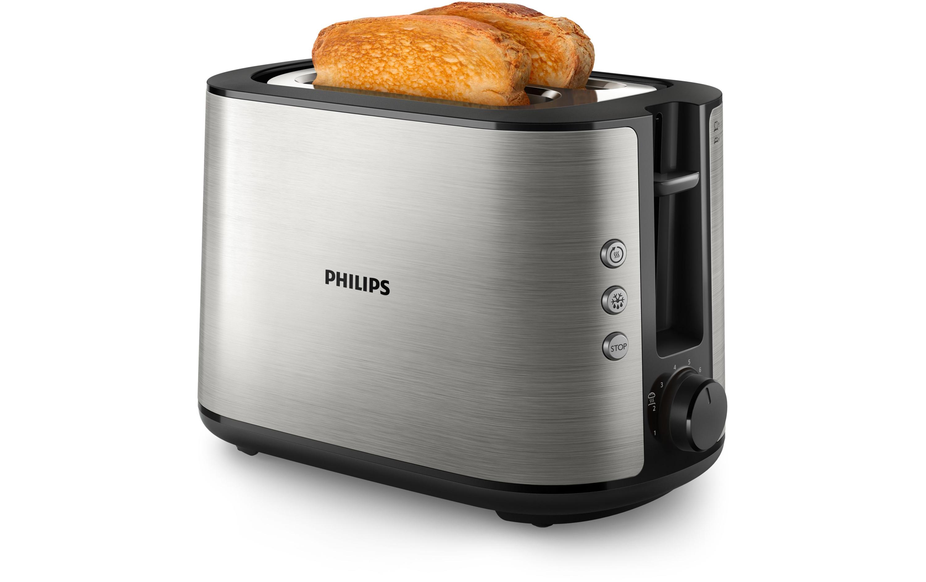 Philips Toaster Viva Collection HD2650/91 Edelstahl/Schwarz