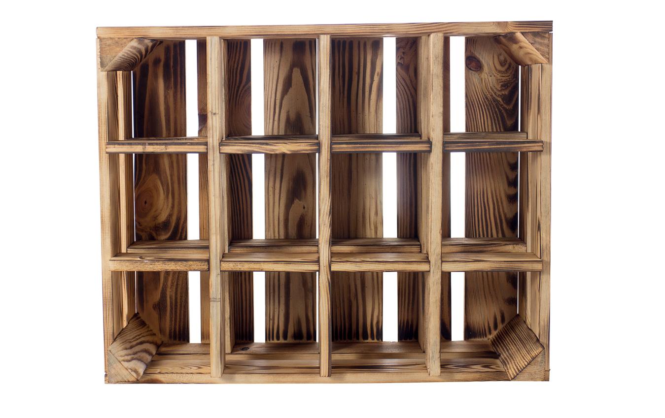Holz Zollhaus Flaschenregal Vintage für 12 Flaschen, Kiefer geflammt Holz Zollhaus Flaschenregal Vintage für 12 Flaschen, Kiefer geflammt