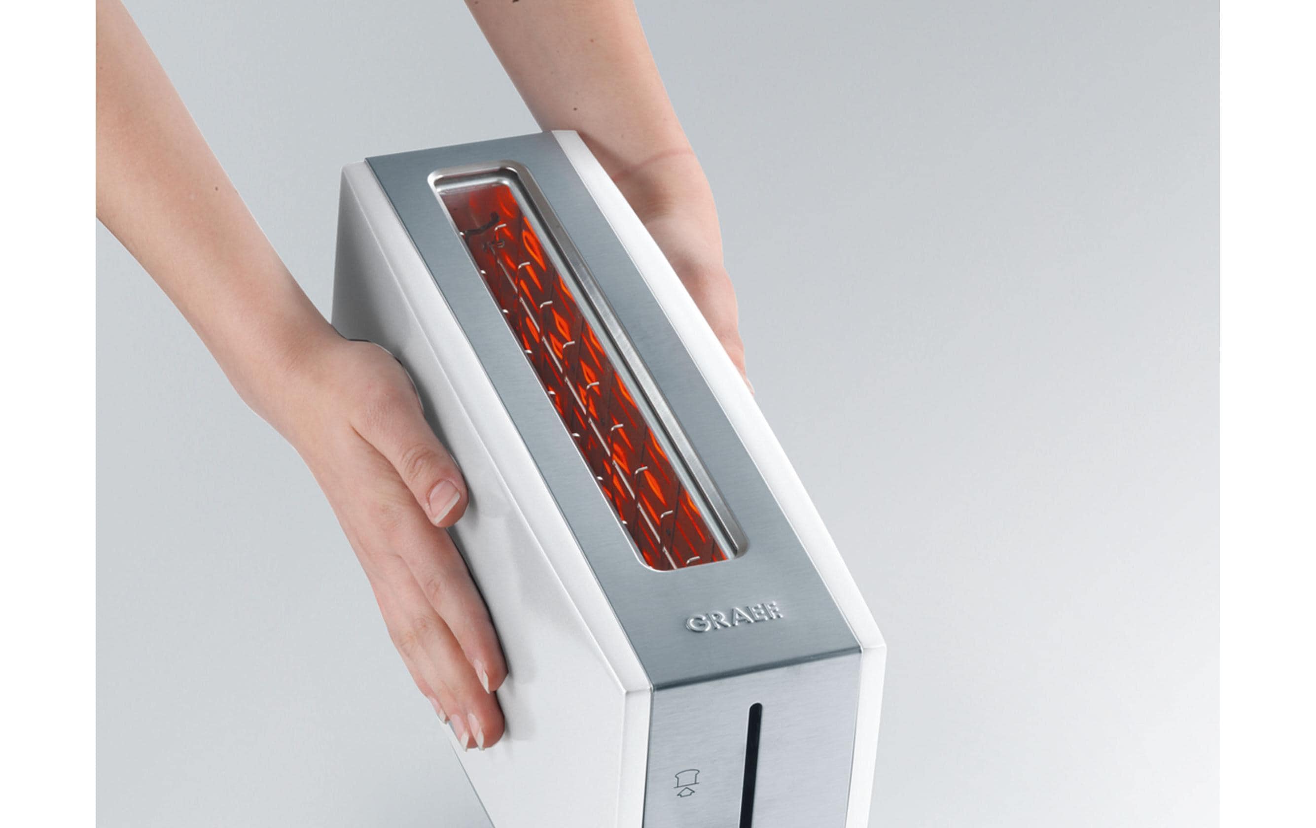Graef Langschlitztoaster TO 91 Edelstahl/Aluminium weiss 880 W