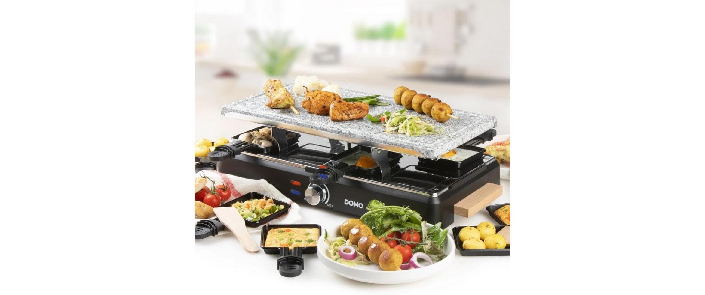Domo Raclette-Kombination DO9262G mit Naturstein und Grillplatte