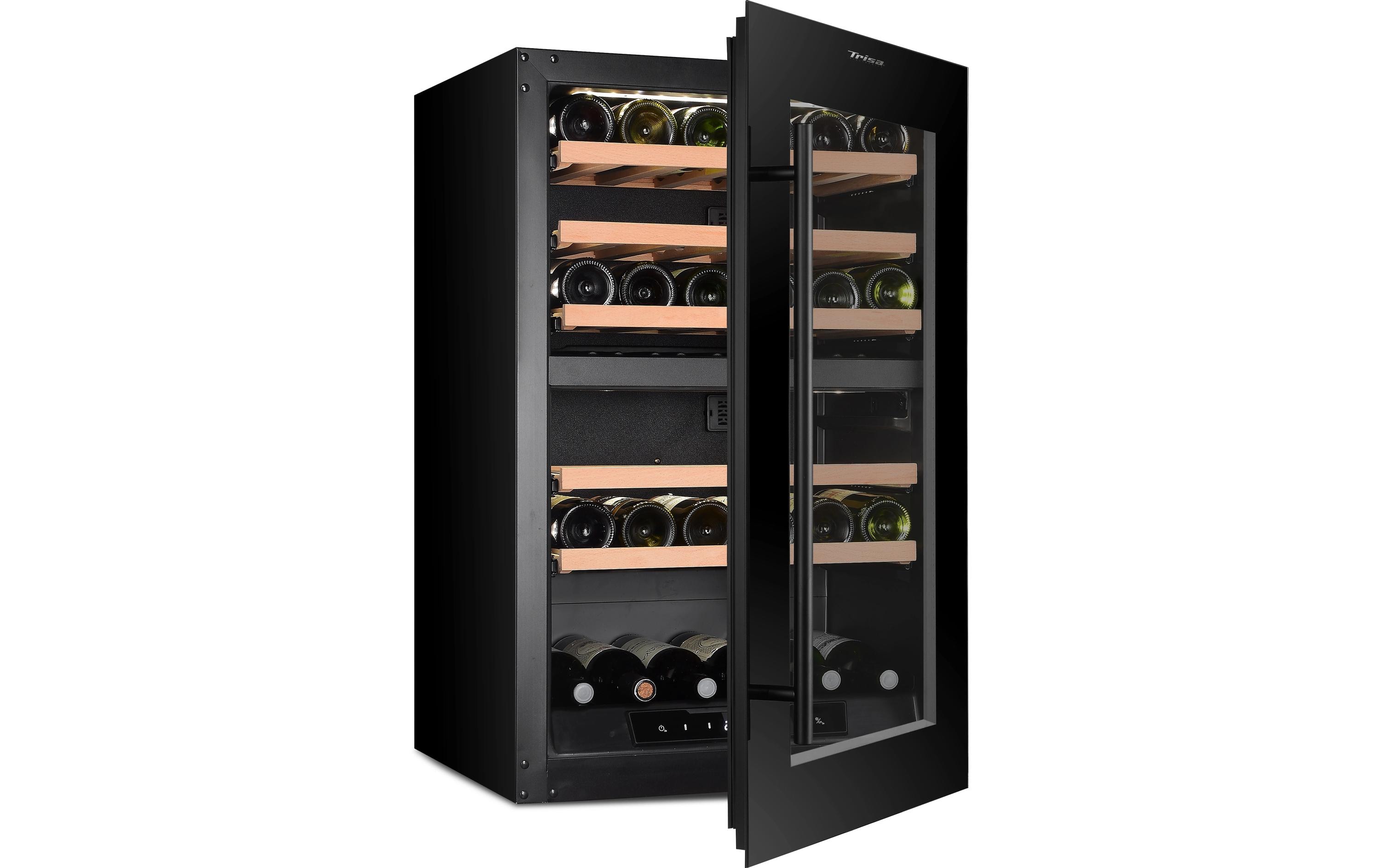 Trisa Einbauweinkühlschrank Dual Zone Schwarz, Rechts