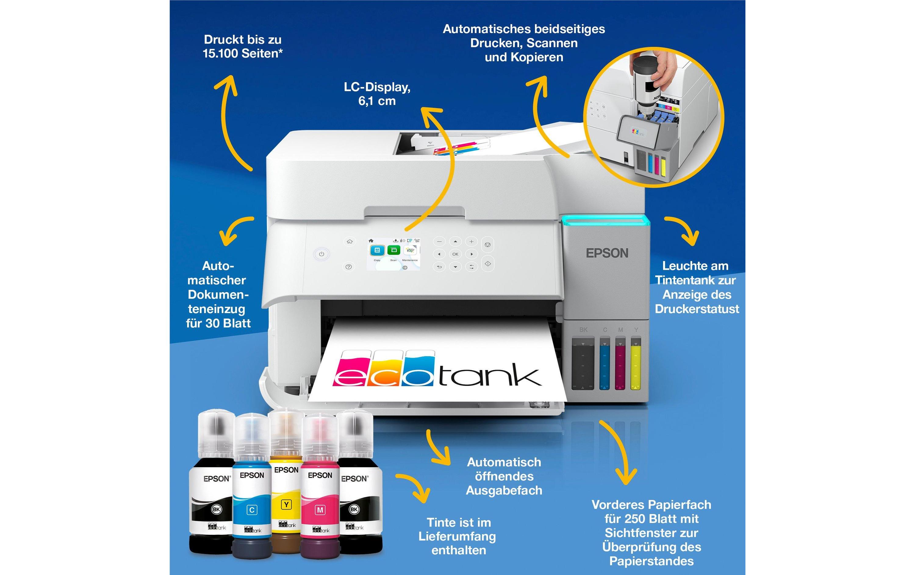 Epson Multifunktionsdrucker EcoTank ET-3956 Weiss