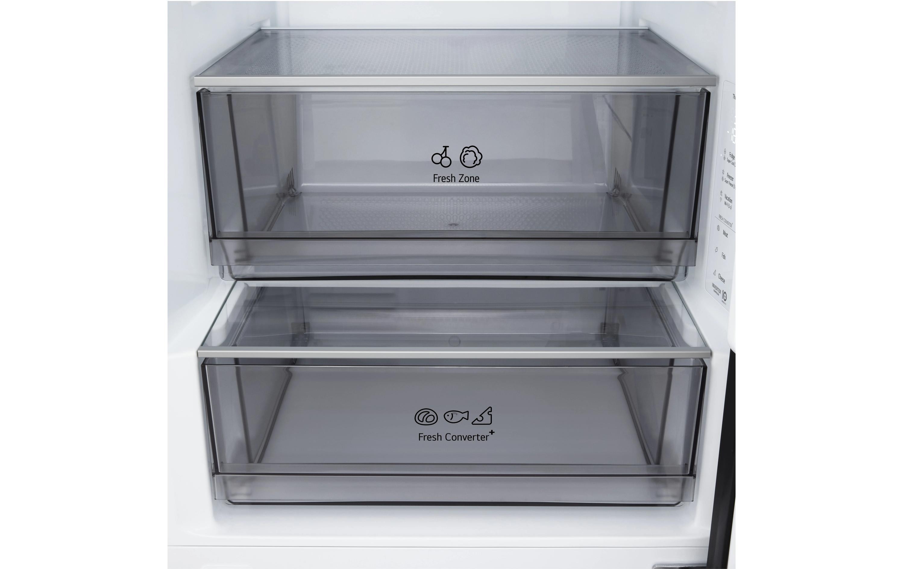 LG Einbau-Kühl-Gefrierkombination GBBSJ2CCEP Schwarz, Rechts