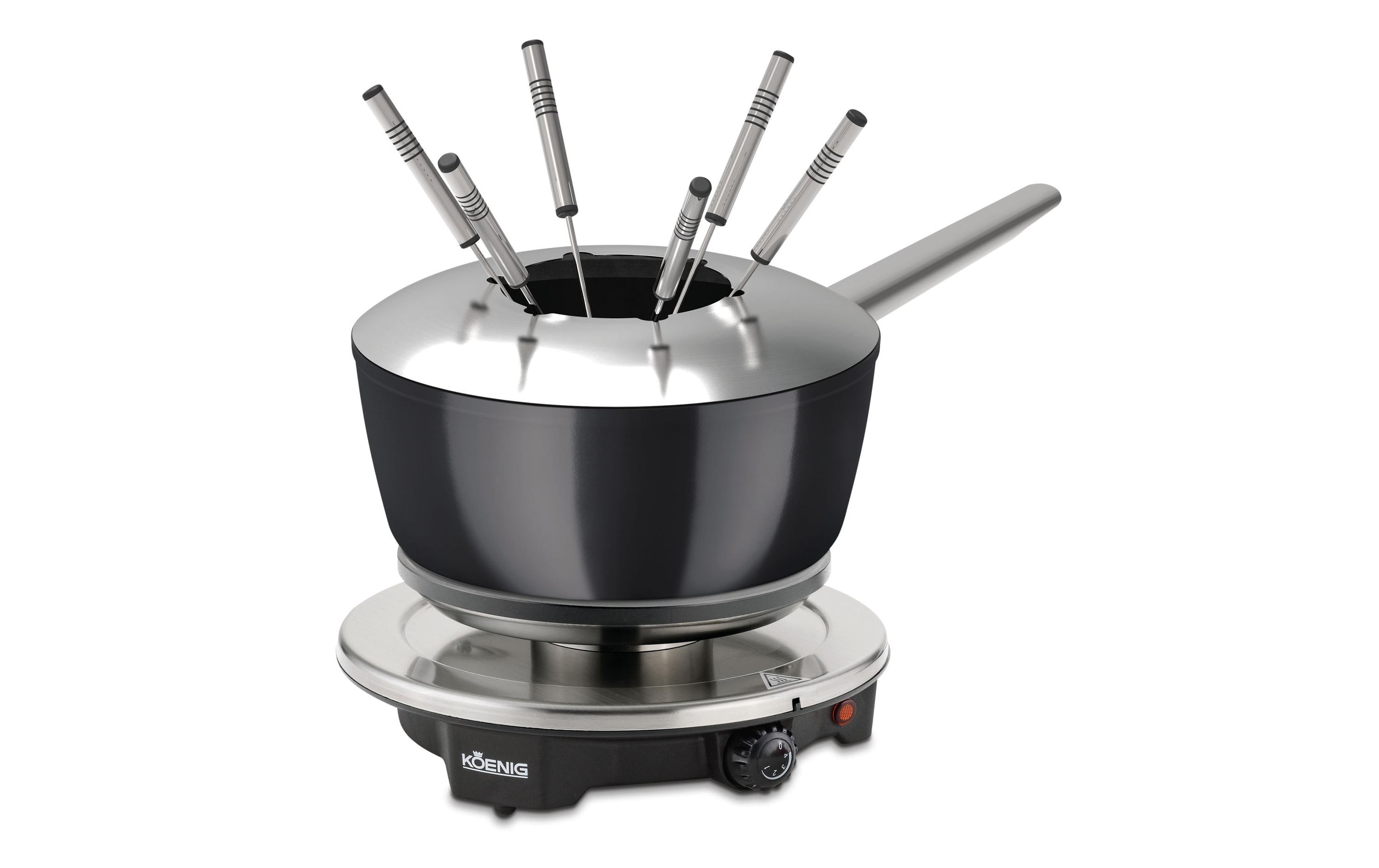 Koenig Fleischfondue-Set One for All 8 Teile, Chrom/Schwarz