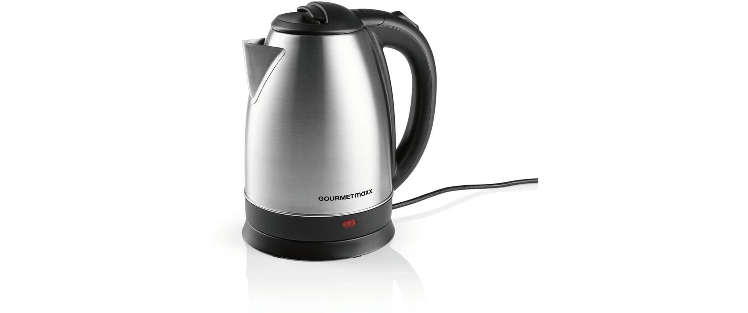 GOURMETmaxx Wasserkocher 1.8 l, Schwarz/Silber